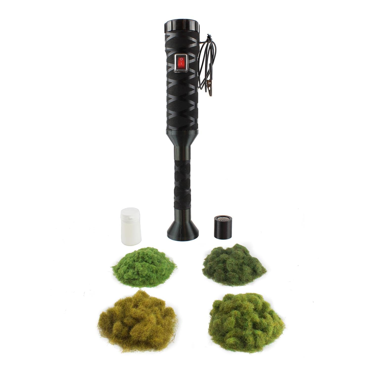 WWScenics Pro Grass Detailer Static Grass Applicator Starter Kit - Model Railway Scenery, Diorama & Flocking Tool for Realistic Grass Effects - Perfect for Train Sets, Wargaming & Miniature Landscapes