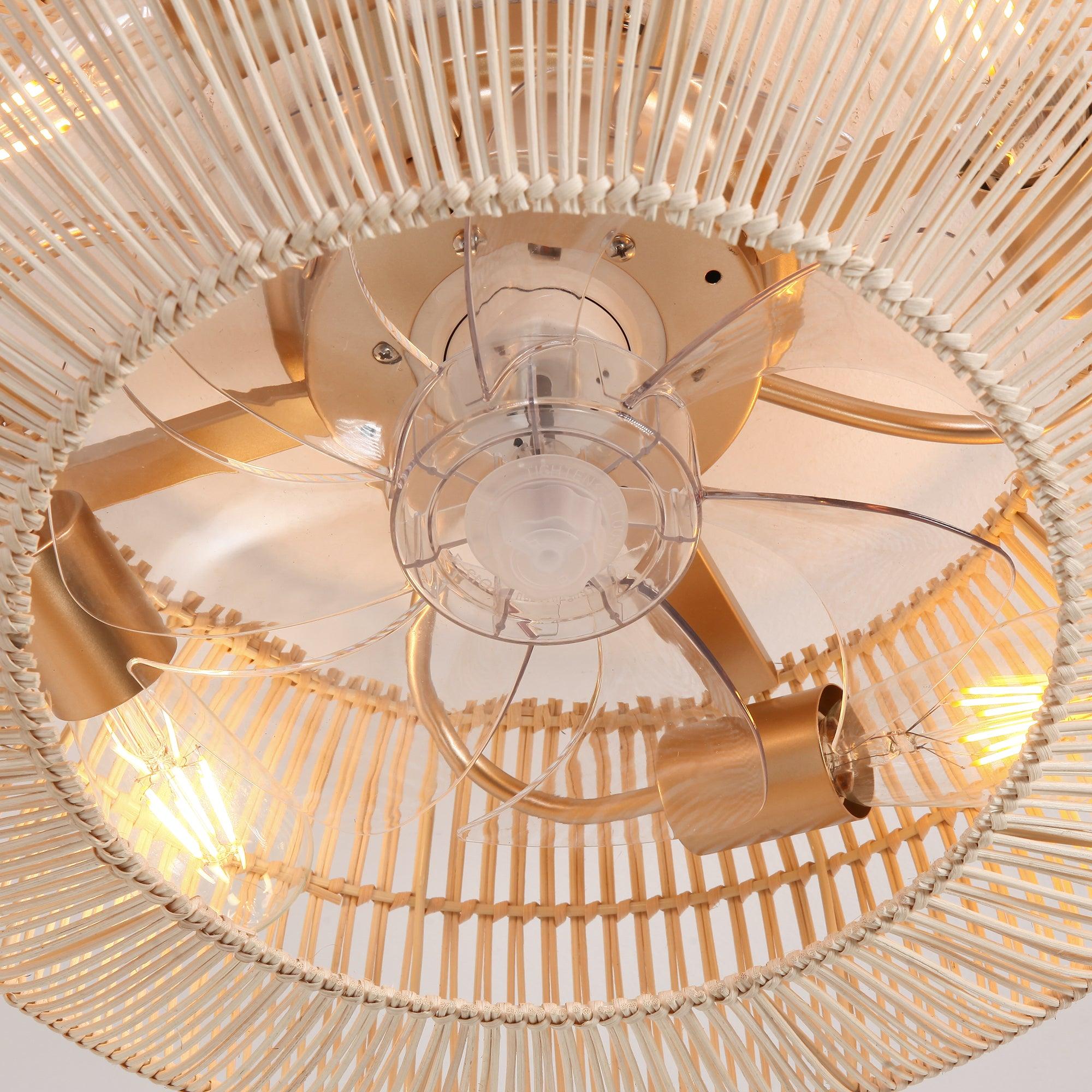 20 Inch Flora DC Motor Farmhouse Flush Mount Ceiling Fan with Light Kit - Energy Efficient Quiet Operation for Bedroom, Living Room, Kitchen & Outdoor Covered Porch