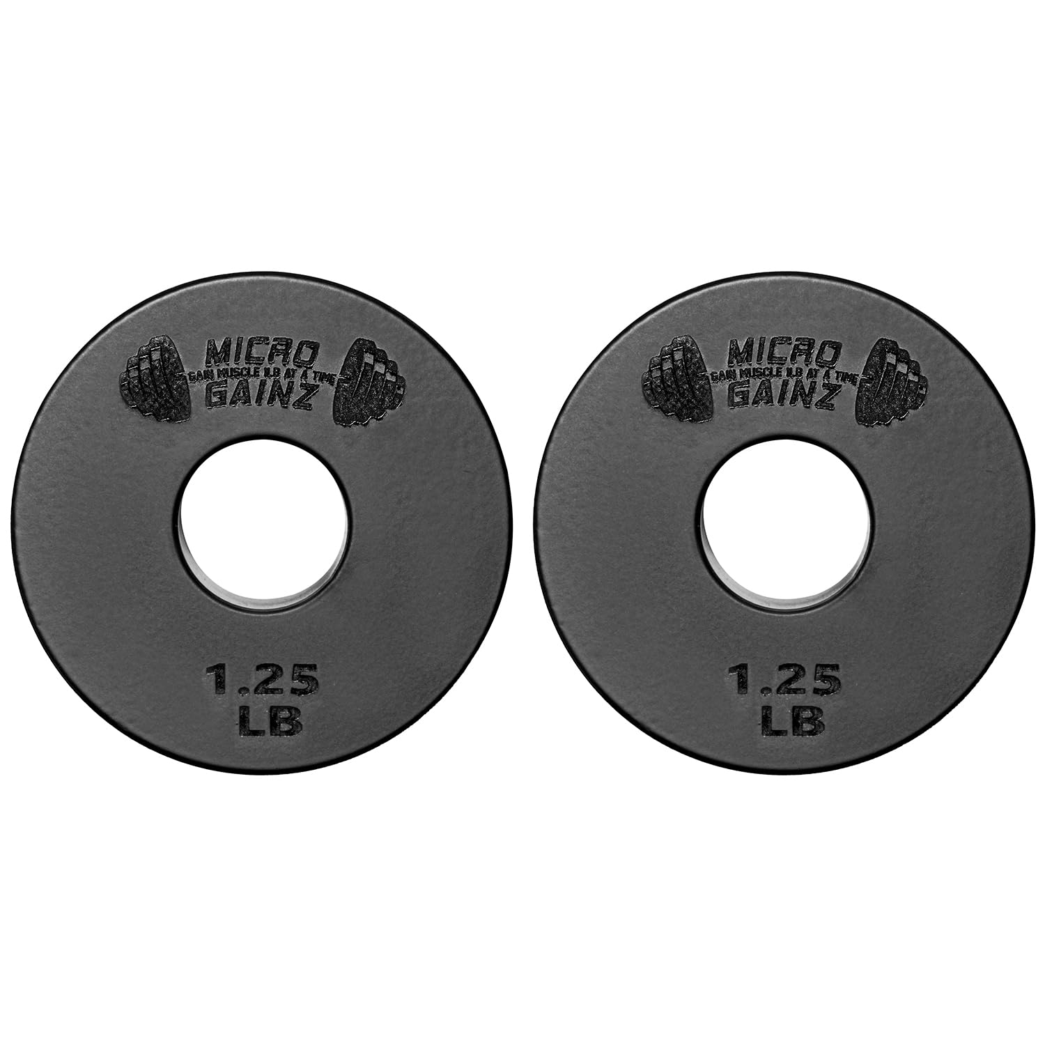 Micro Gainz Standard 1-Inch Center Hole Weight Plates Set of 2 - Fractional Plates .25LB to 1.25LB for Home Gym & Strength Training - Compatible with Standard 1-inch Barbells & Dumbbells - USA Made Fitness Equipment for Weightlifting & CrossFit