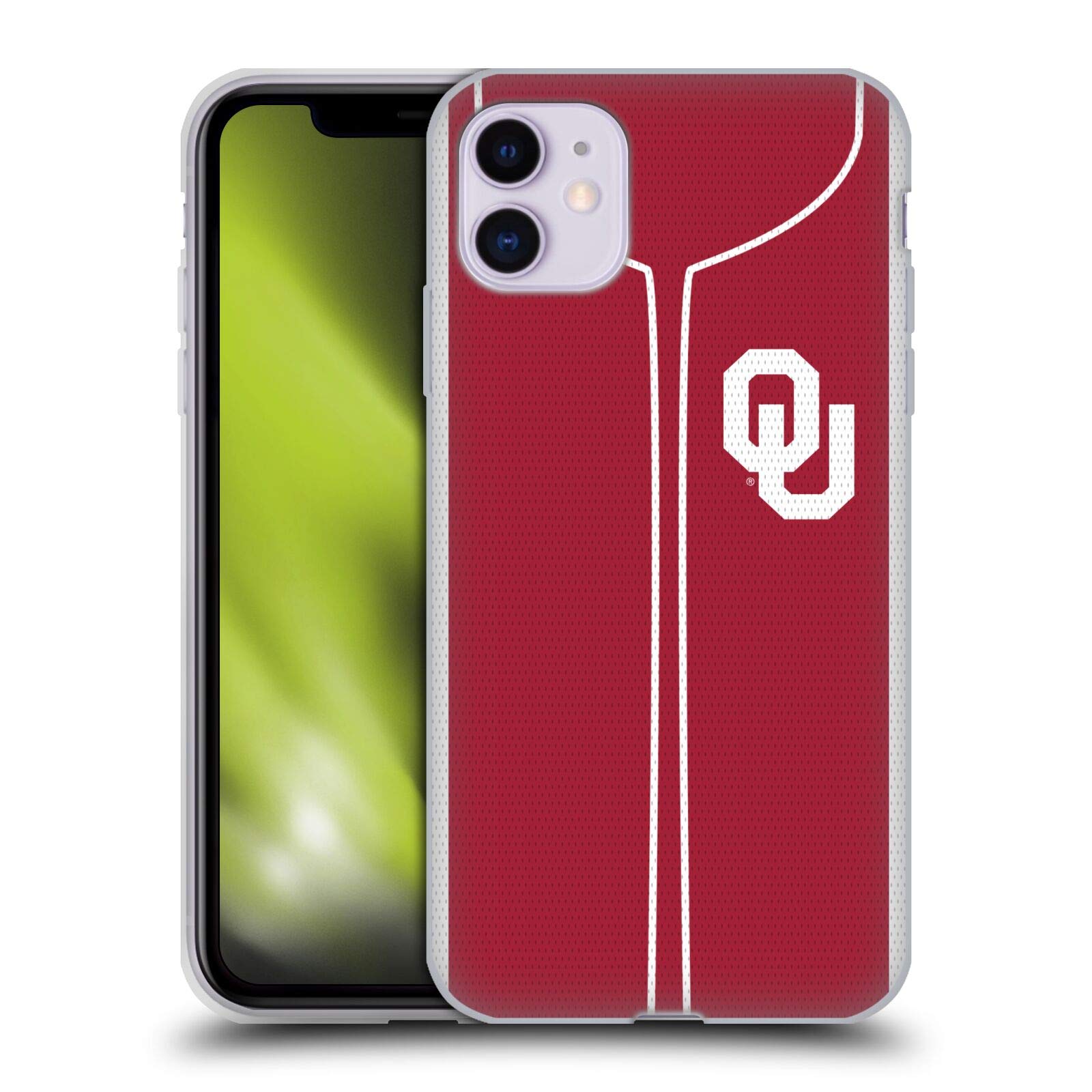 Officially Licensed University of Oklahoma OU Baseball Jersey Soft Gel Phone Case for Apple iPhone 11 - Durable Protection with Team Spirit, Perfect for Game Day, School Pride & Everyday Use