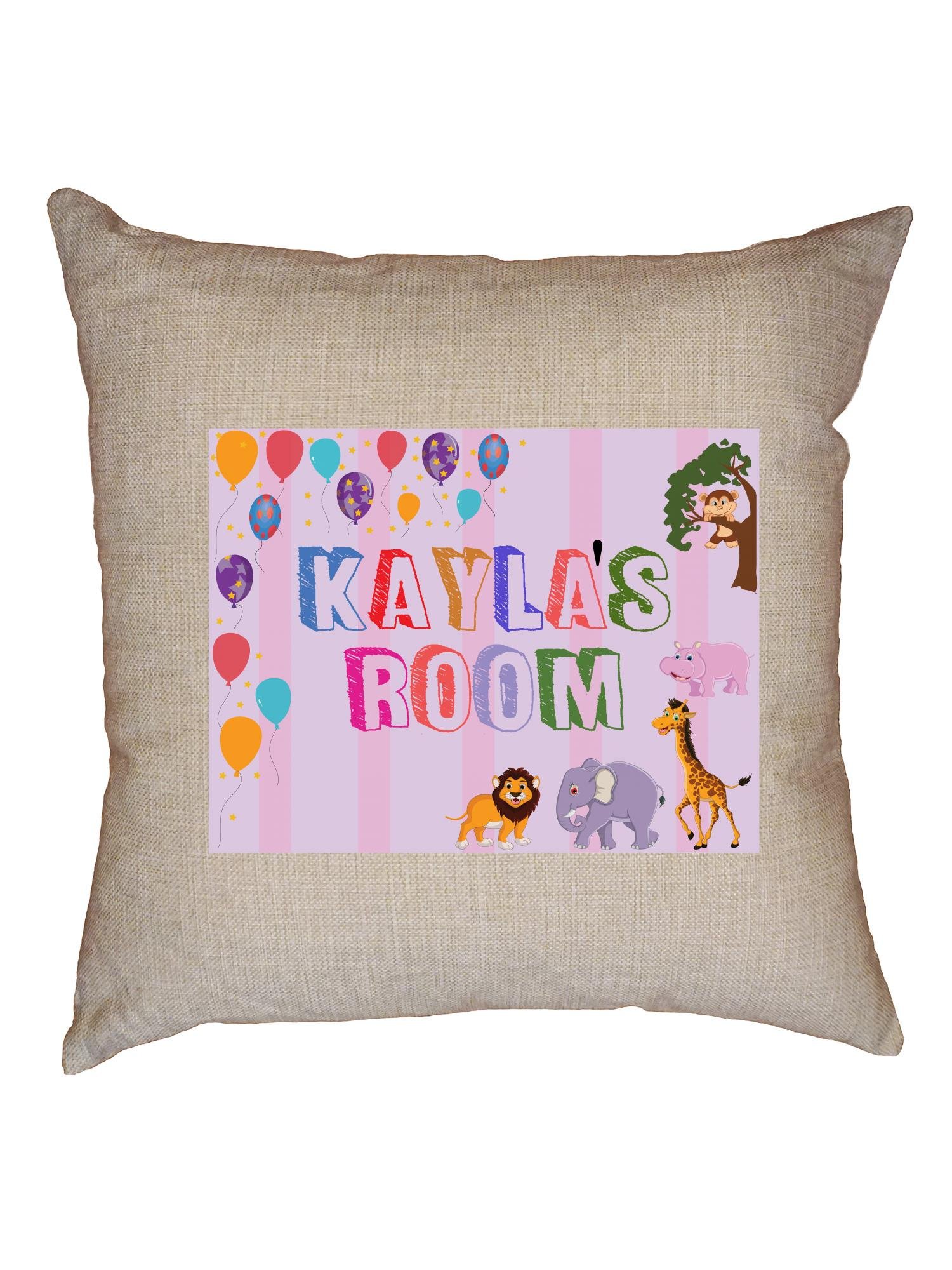 Hollywood Thread Kayla's Room - Boys Birthday Gift - Balloons & Animals Decorative Linen Throw Pillow Cover with Insert - Perfect for Kids Bedroom Decor, Nursery, and Birthday Party Decorations
