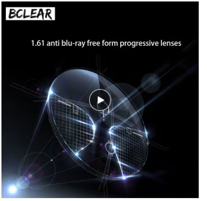 BCLEAR 1.61 High-Index Freeform Aspheric Progressive Lenses with Blue Light Protection - Clear Vision for Digital Screens & Reading Glasses