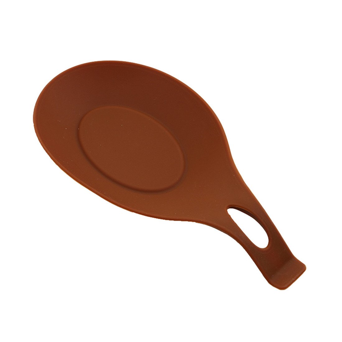 Edtoy 1-Piece Flexible Silicone Spoon Rest - Heat Resistant Kitchen Utensil Holder, Non-Slip Countertop Mat for Cooking & Serving (Brown) - Perfect for Stovetop, Countertop & Dining Table Use