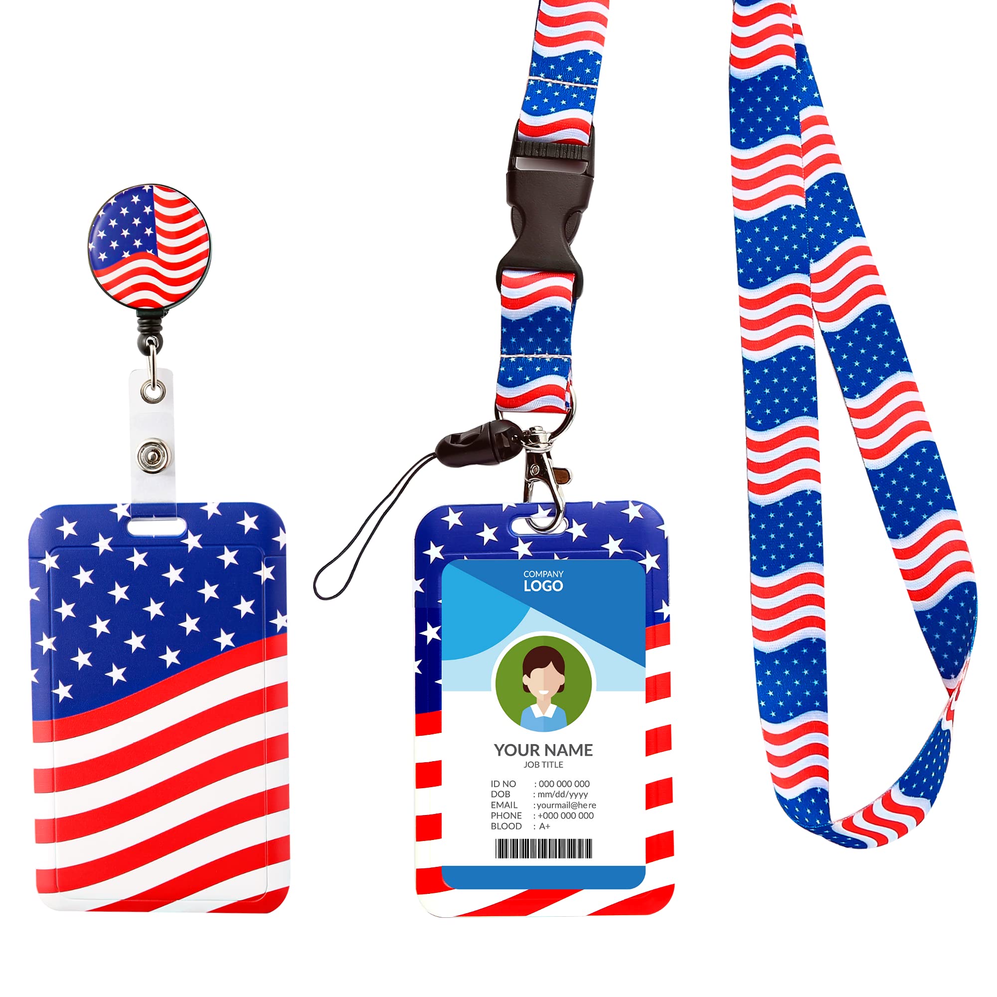 Fashionable ID Badge Holder with Retractable Lanyard - for Work, Nurse & Teacher