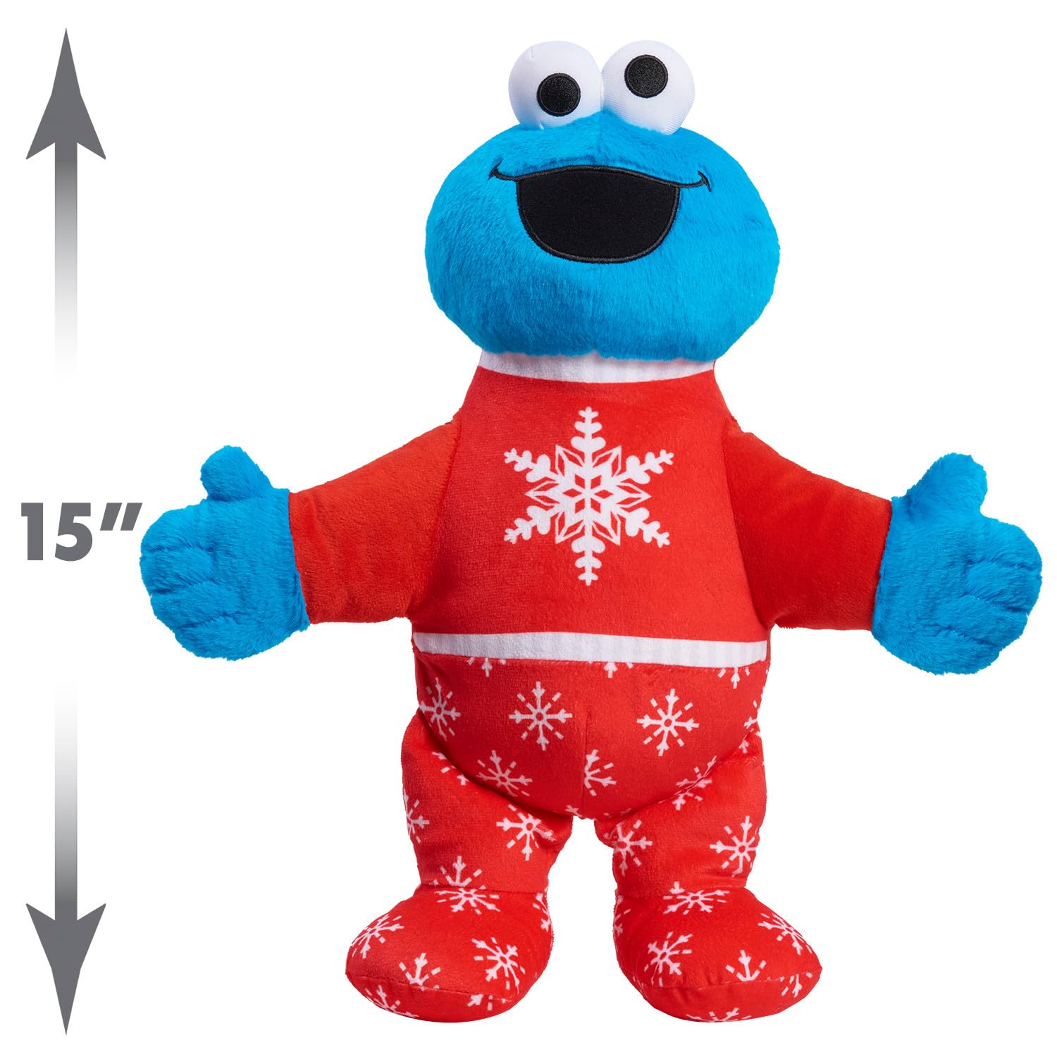 Sesame Street Holiday 15-inch Large Plush Cookie Monster Stuffed Animal Toy - Super Soft Cuddly Plush for Kids Ages 18+ Months - Perfect Gift for Christmas, Birthday & Playtime by Just Play
