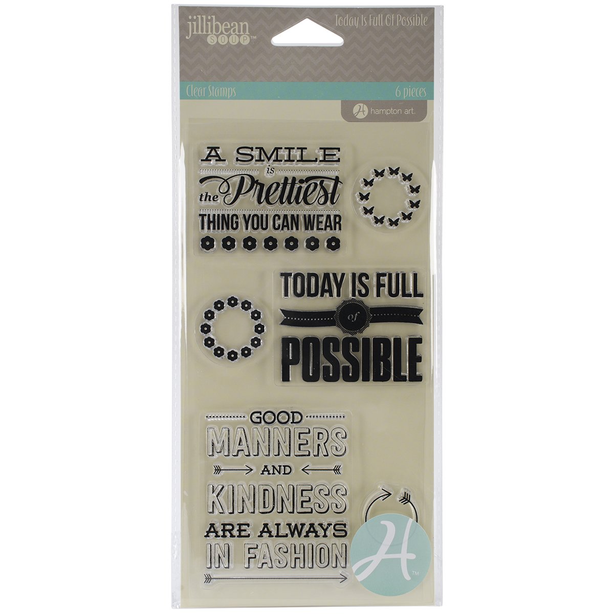 Jillibean Soup Clear Stamps - 4x8 Inch Sheet - Today is Full of Possible - DIY Scrapbooking & Card Making Supplies for Crafters
