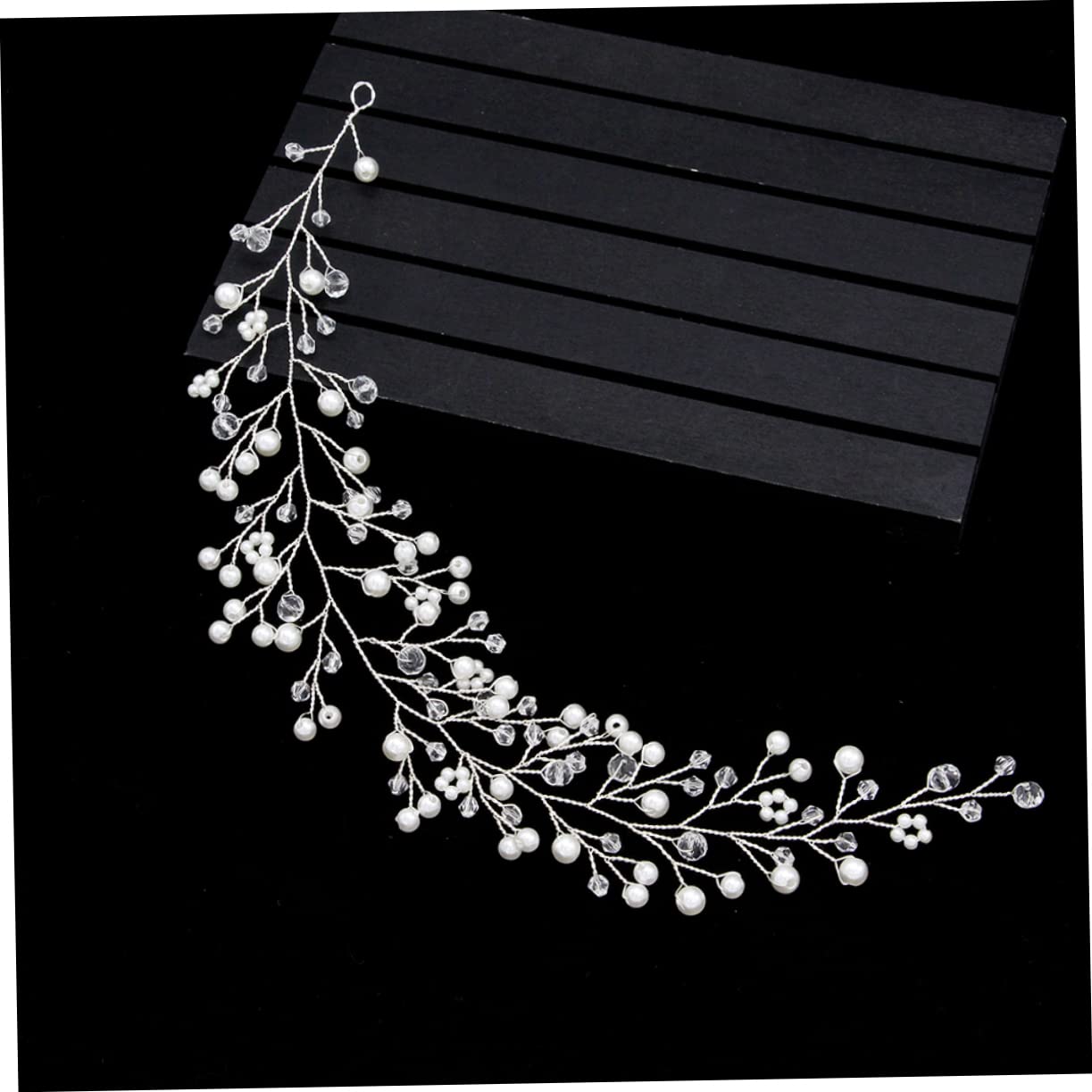 Pearl Headband for Brides - Wedding Hair Accessories for Women & Braids - Elegant Rhinestone Headdress