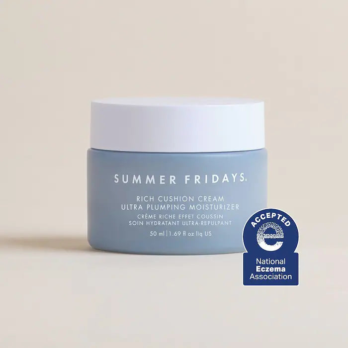 Summer Fridays Rich Cushion Cream - Ultra Hydrating & Volumizing Moisturizer for Dry Skin | Day & Night Face Cream for Glowing Skin