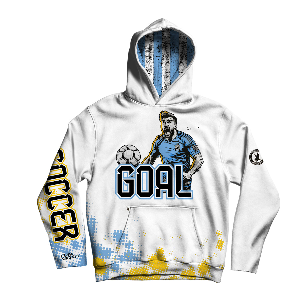Trendy Youth Messy Soccer Hoodie - Comfortable Pullover Sweatshirt for Boys & Girls | Perfect for Casual Wear, Sports & Outdoor Activities