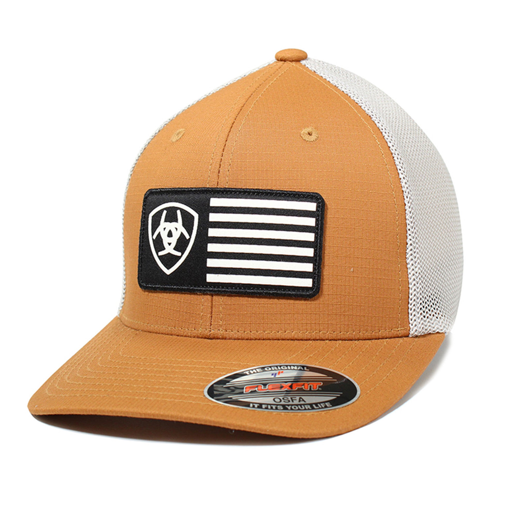 Ariat Black FlagTan Cap - Stylish & Durable Baseball Hat for Men & Women - Perfect for Outdoor Activities, Sports & Casual Wear