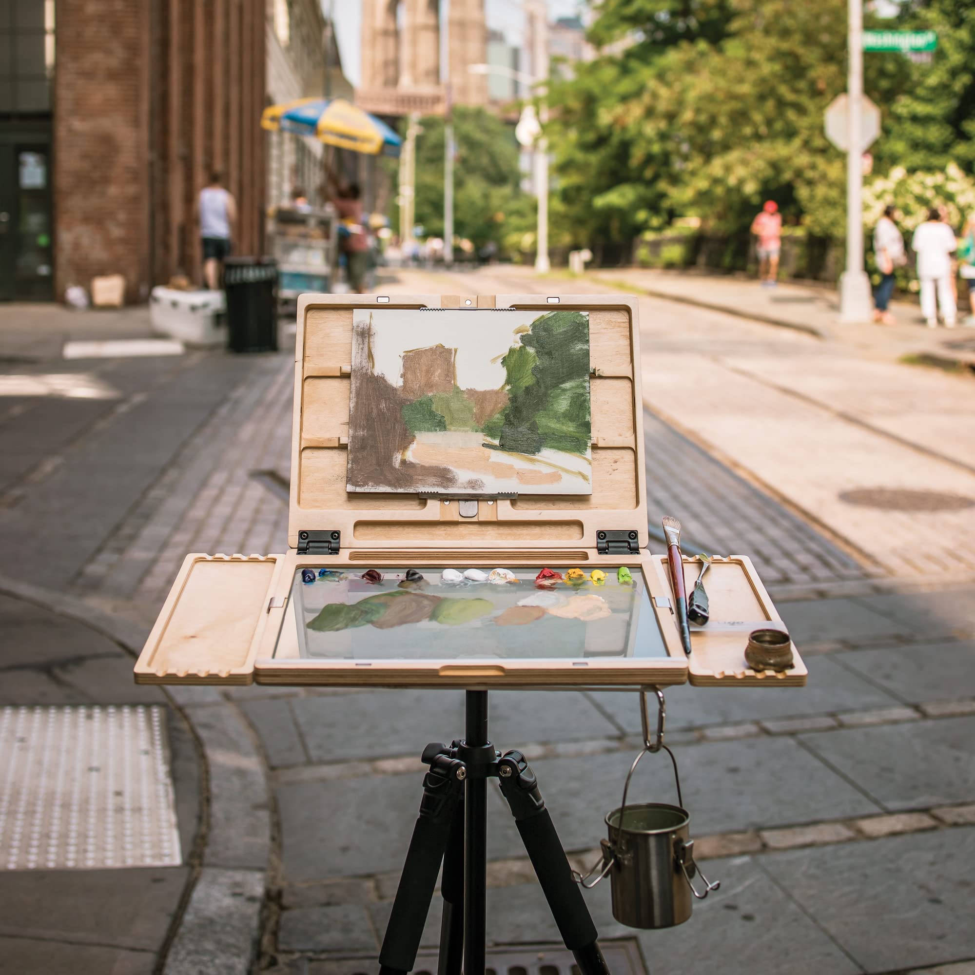 New Wave u.go Plein Air Anywhere Pochade Box - 11x14.5x1.18 Inch Lightweight Travel Easel for Outdoor Painting | Perfect for Artists, Watercolor & Oil Painting on The Go - Park, Beach & Landscape Sketching