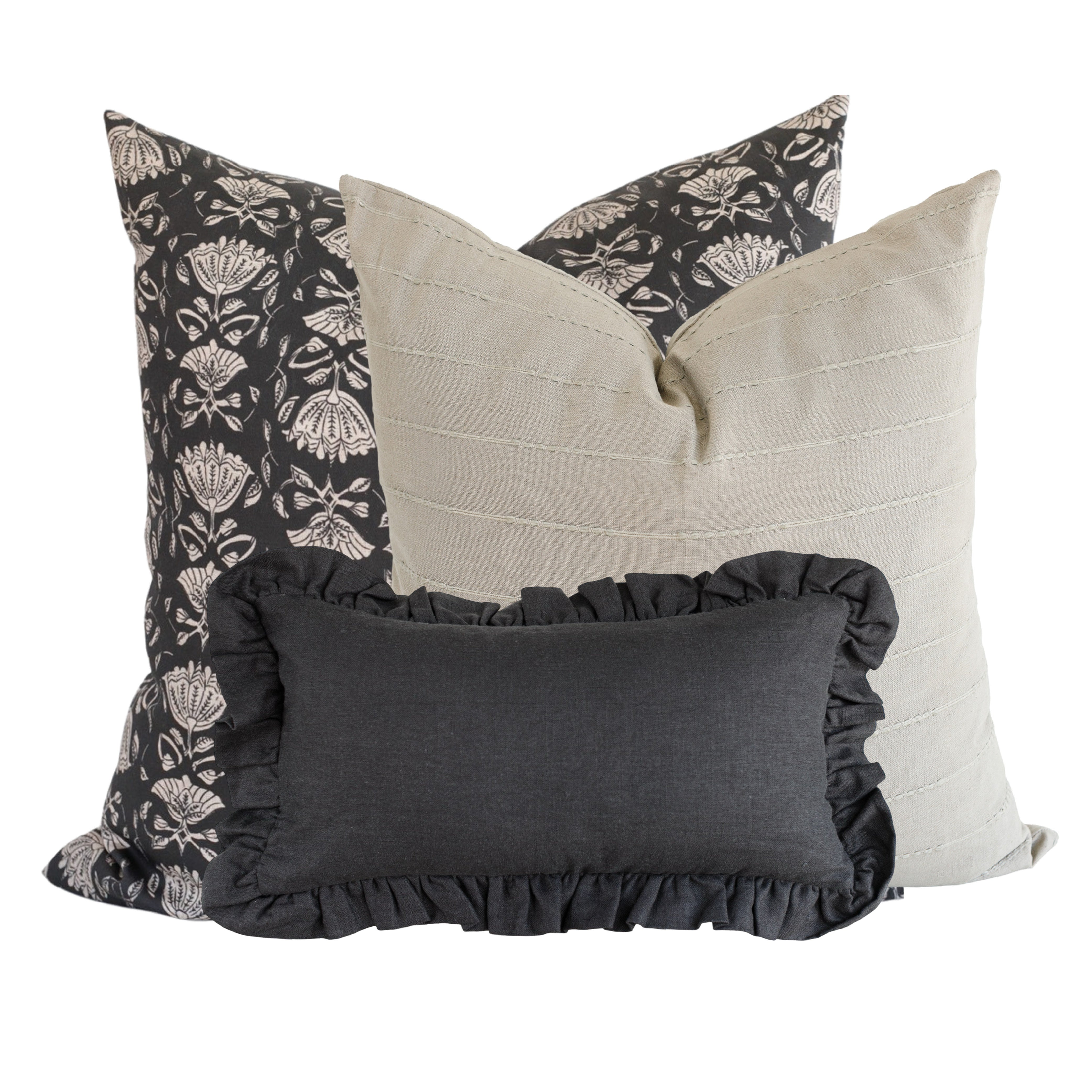 Premium Camden Pillow Cover Set - Soft & Breathable Cotton Linen Blend - 18x18 Inches (Standard Size) - Perfect for Bedroom, Living Room & Home Decor