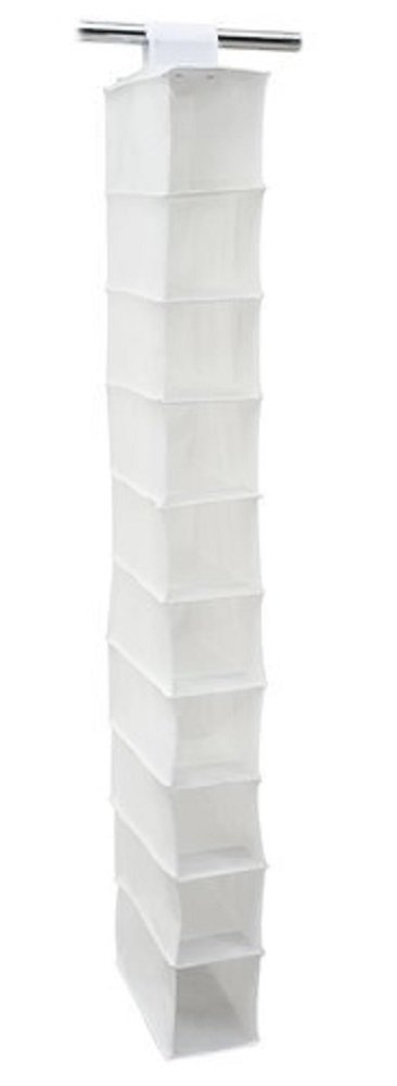 10-Shelf Closet Hanging Organizer - Space Saving Storage for Clothes, Shoes & Accessories - Perfect for Bedroom, Closet & Dorm Organization