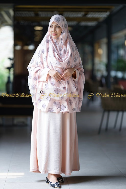 Elegant Cotton Slip Dress with Khimar Set - Perfect for Umrah, Hajj & Modest Prayer Wear | Breathable & Comfortable Islamic Outfit for Women