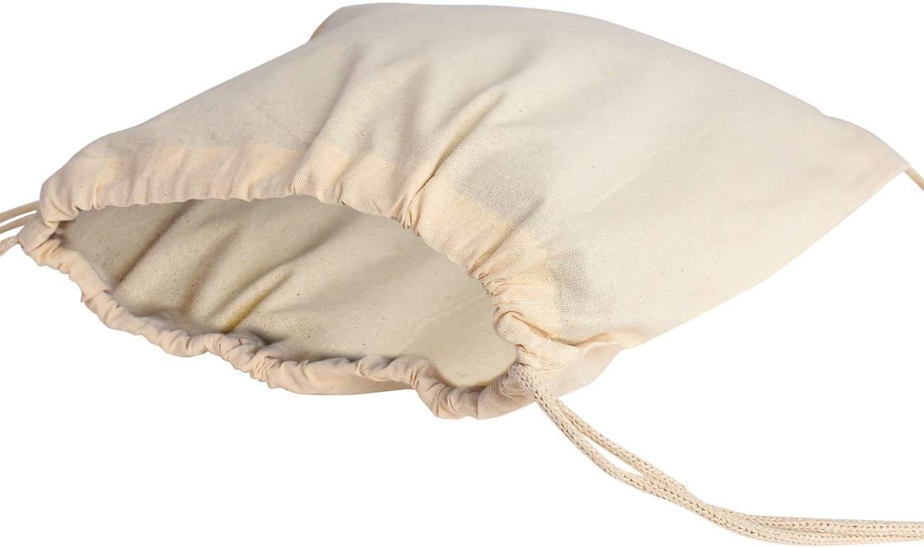 50 Pack Durable Cotton Canvas Drawstring Backpack Bags - 14
