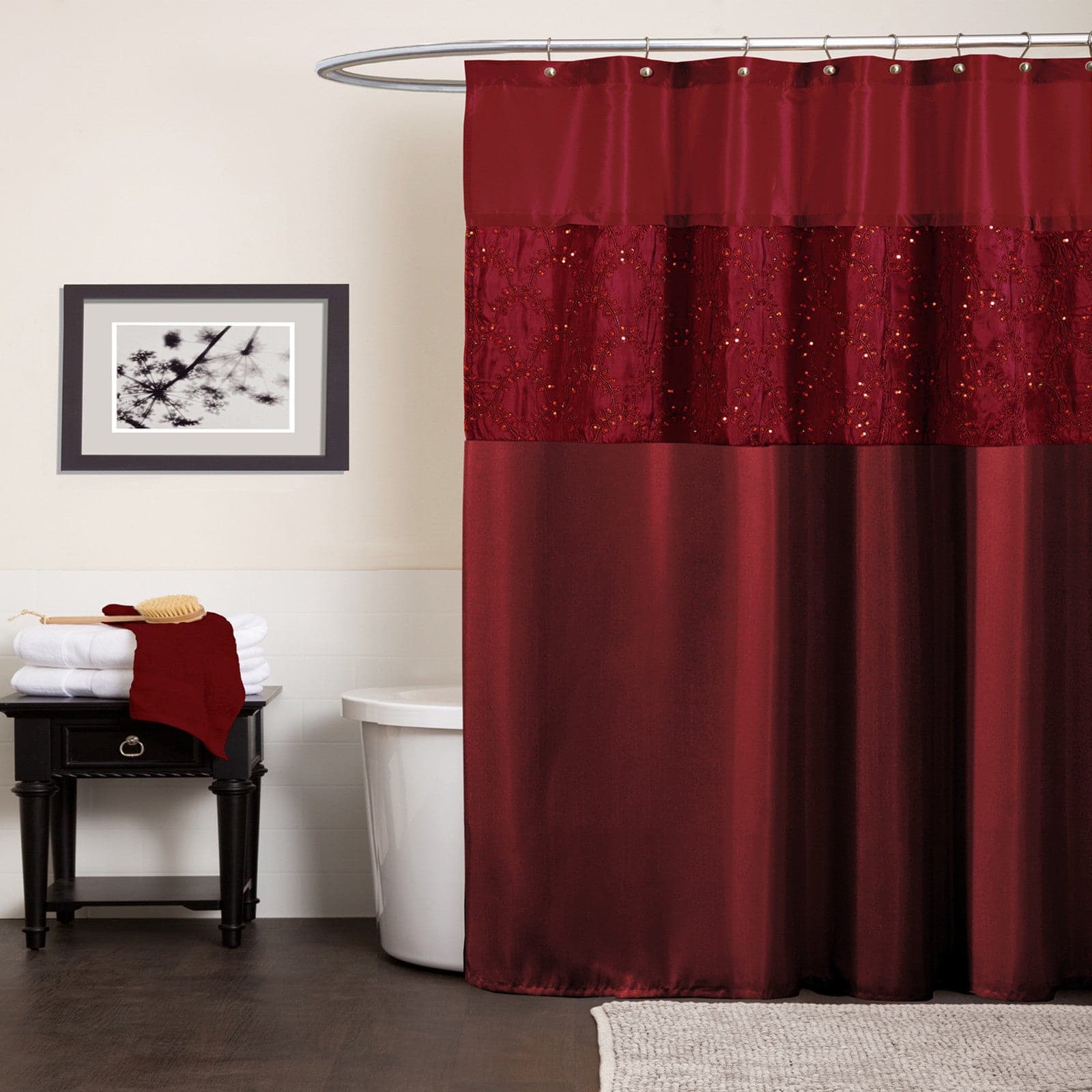 Maria Shower Curtain - Waterproof Bathroom Decor with Hooks, 72x72 Inches - Perfect for Modern Homes & Spa-Like Bathrooms