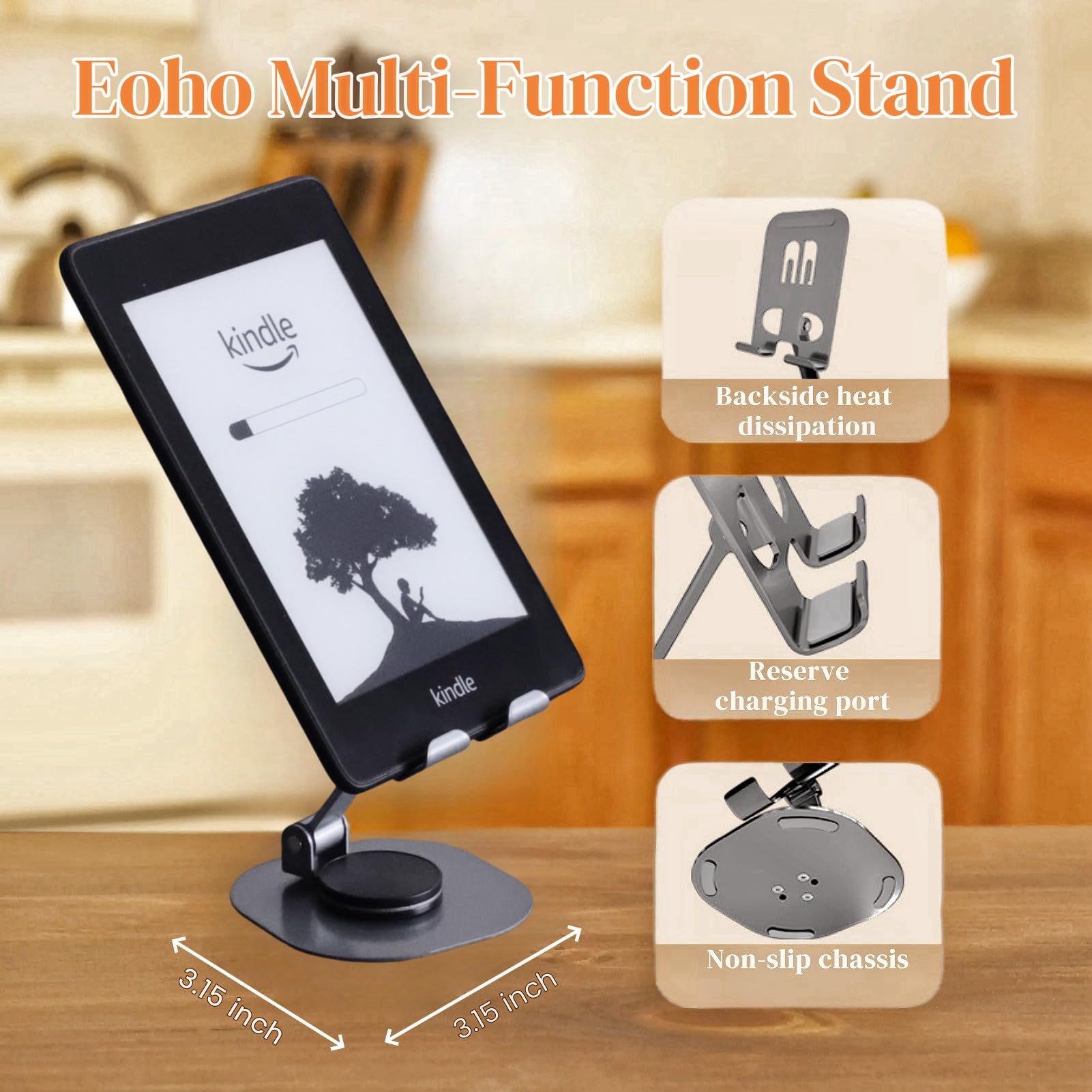 Bluetooth & RF Kindle Page Turner Remote with Stand - Compatible with Kindle Paperwhite Colors, Hands-Free Reading in Bed, Includes Lanyard & Holder - Perfect for Nighttime Reading, Studying, and Relaxation