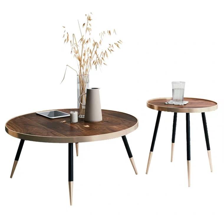 Round Nesting Coffee Tables Set of 3 - Modern Wood Side End Tables for Living Room - Space Saving Stackable Coffee Table Set for Small Spaces, Home Decor, Apartment Furniture
