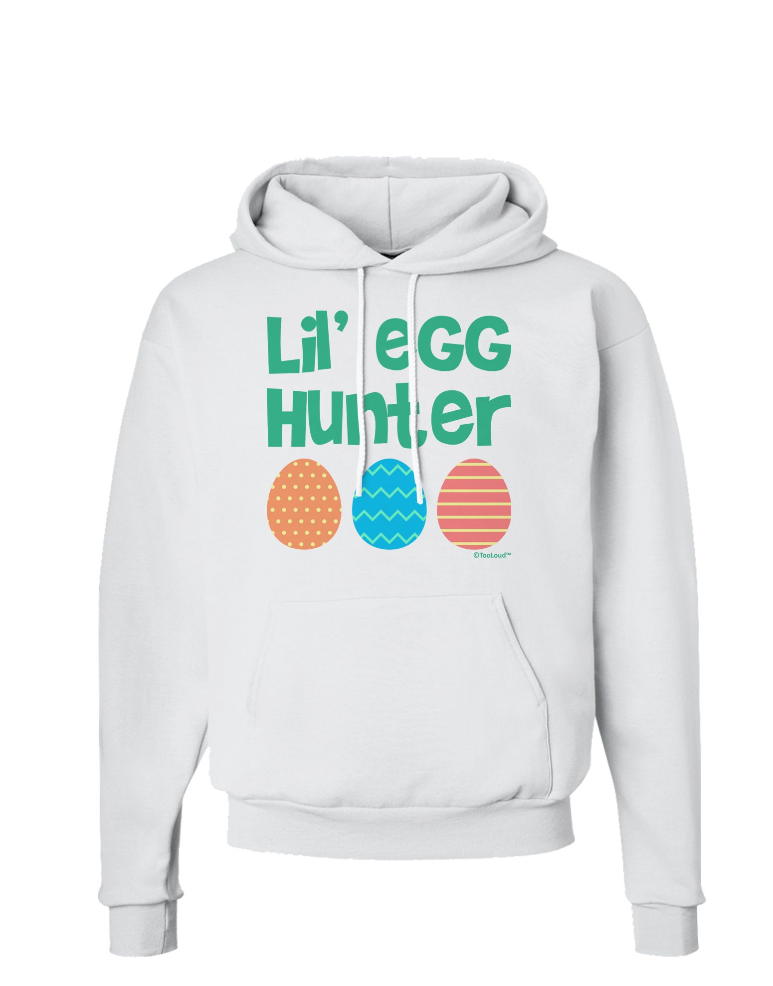 TOOLOUD Lil' Egg Hunter Green Hoodie Sweatshirt - Easter Bunny Hunting Outfit - Cozy Pullover for Easter Egg Hunts, Spring Festivals & Family Gatherings