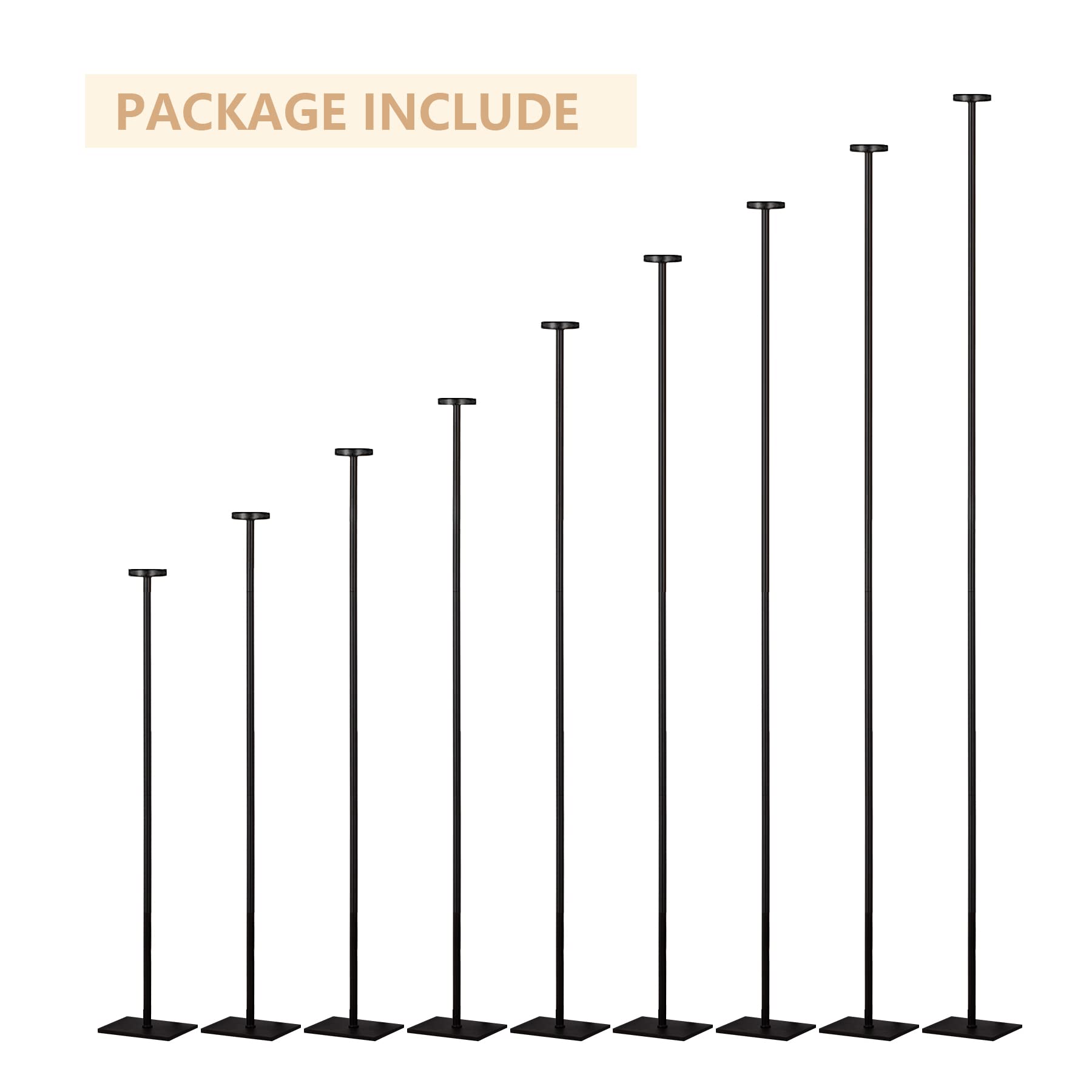 9-Arm Black Metal Floor Candelabra - 60