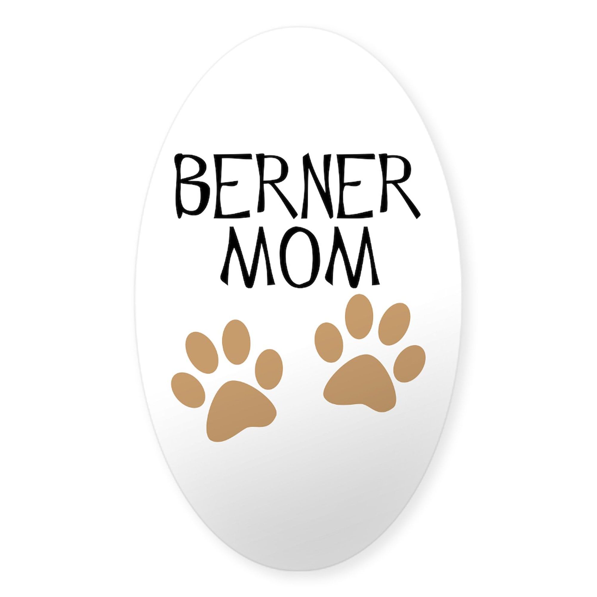 Big Paws Berner Mom Oval Car Bumper Sticker - Waterproof Vinyl Decal for Cars, Laptops & Windows - Perfect for Dog Lovers & Swiss Mountain Dog Owners