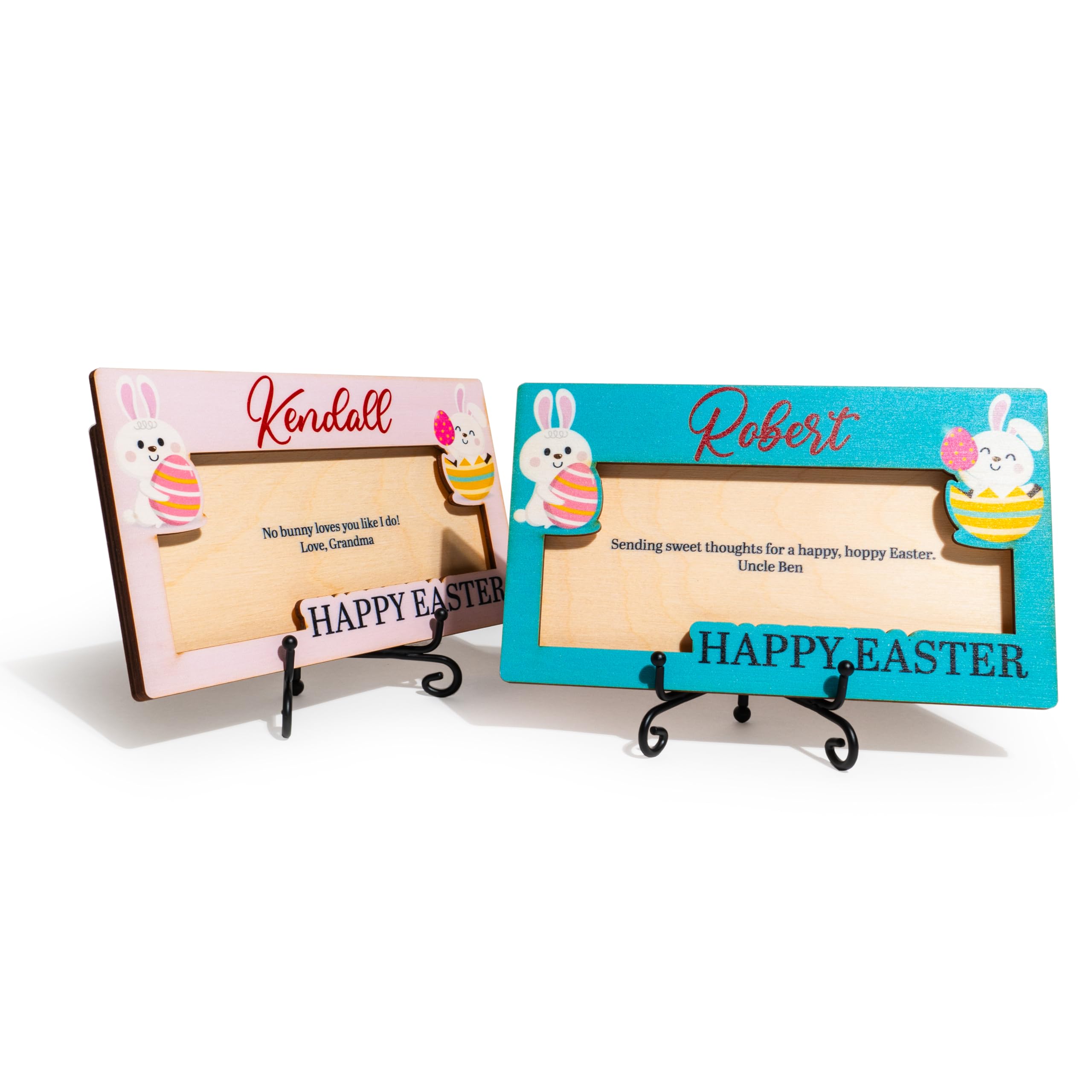 Custom Easter Money Holder for Boys & Girls - Personalized Name & 2-Line Message - 10 Color Options - Adorable Bunny Rabbit Design - Perfect for Easter Gifts, Egg Hunt Prizes & Holiday Cash Gifts