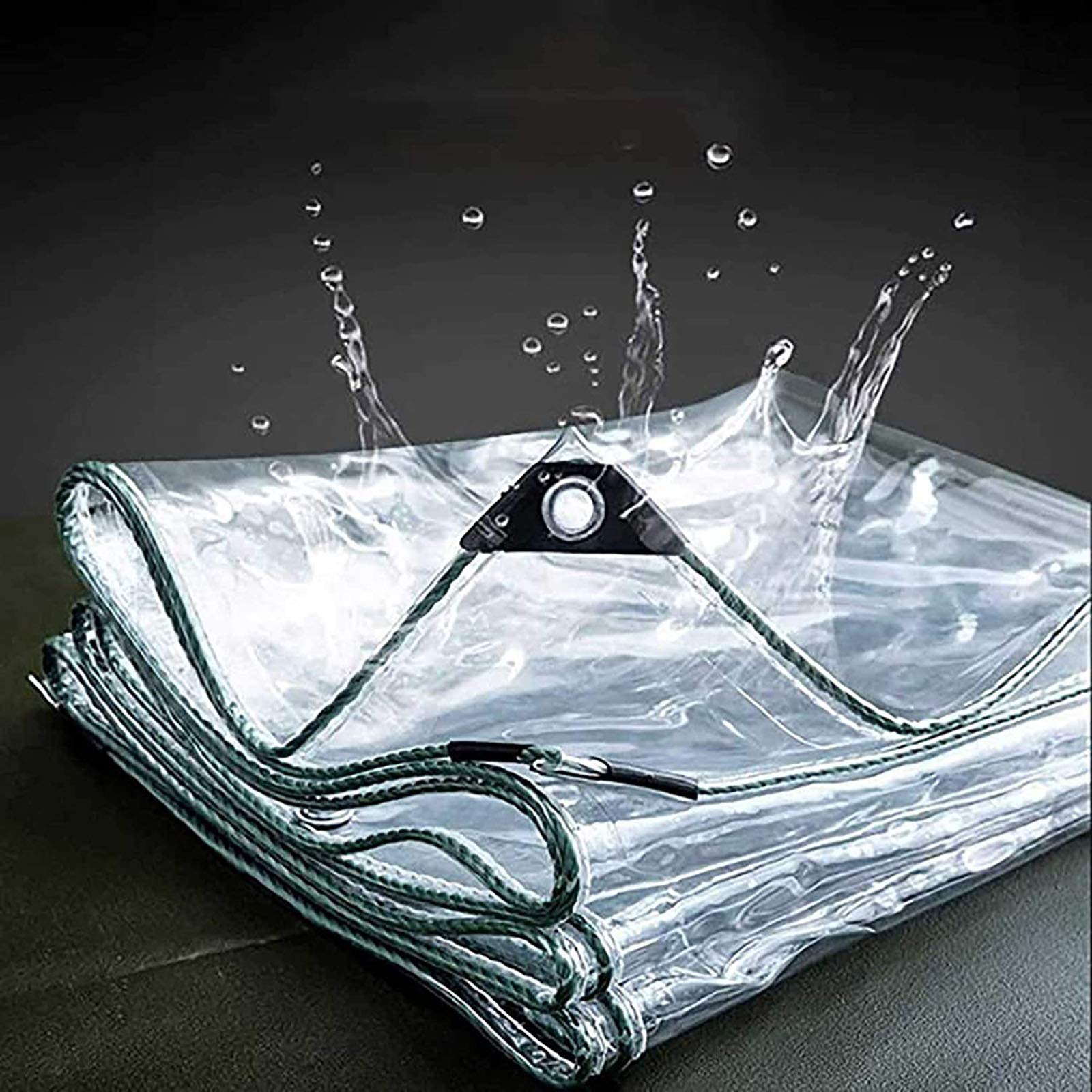 Clear PVC Waterproof Tarpaulin - 0.3mm Thick Transparent Rain Cover for Outdoor Use | UV-Resistant Sun Protection for Greenhouses, Balcony Windows, Pet Hutches & Roof Covers | Perfect for Gardening, Camping & Weatherproofing