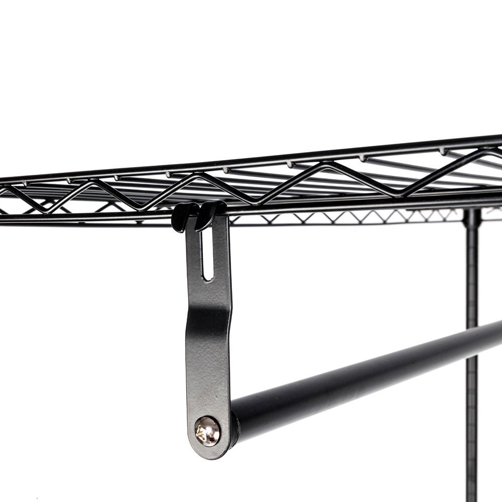 Heavy Duty Rolling Garment Rack with Adjustable Hanging Rod & Lockable Wheels - 2-Shelf Closet Organizer (47x18x79 Inches, Black) - Perfect for Retail Stores, Home Closet Organization & Laundry Room Storage