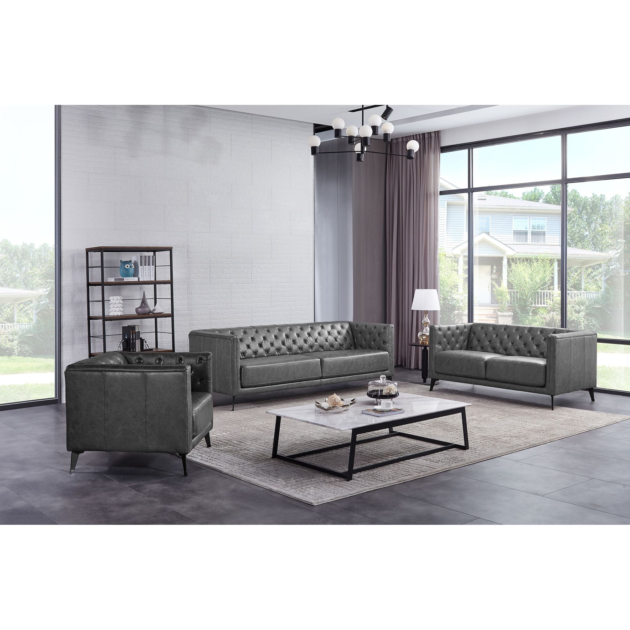 Armia Sofa - Modern Cement Fabric Upholstered Sectional Couch for Living Room, Lounge & Office - Durable & Stylish Contemporary Furniture