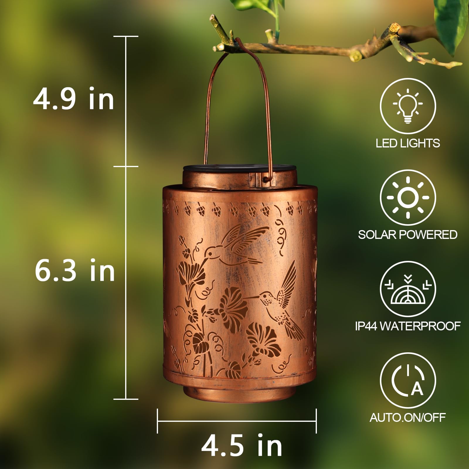 Solar Powered Outdoor Lanterns - Waterproof Hanging Garden Lights with Mushroom & Butterfly Design, Perfect for Yard, Patio, Pathway Decor - Ideal Gift for Women, Mom & Grandma - Creates Magical Ambience for Evening Gatherings & Romantic Nights