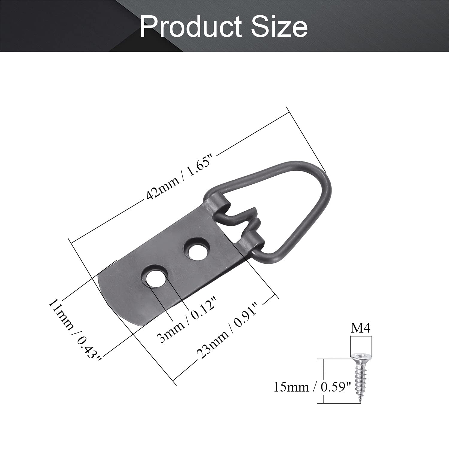 MroMax 20PCS Black Picture Frame Hooks for Wall Decor & Photo Hanging