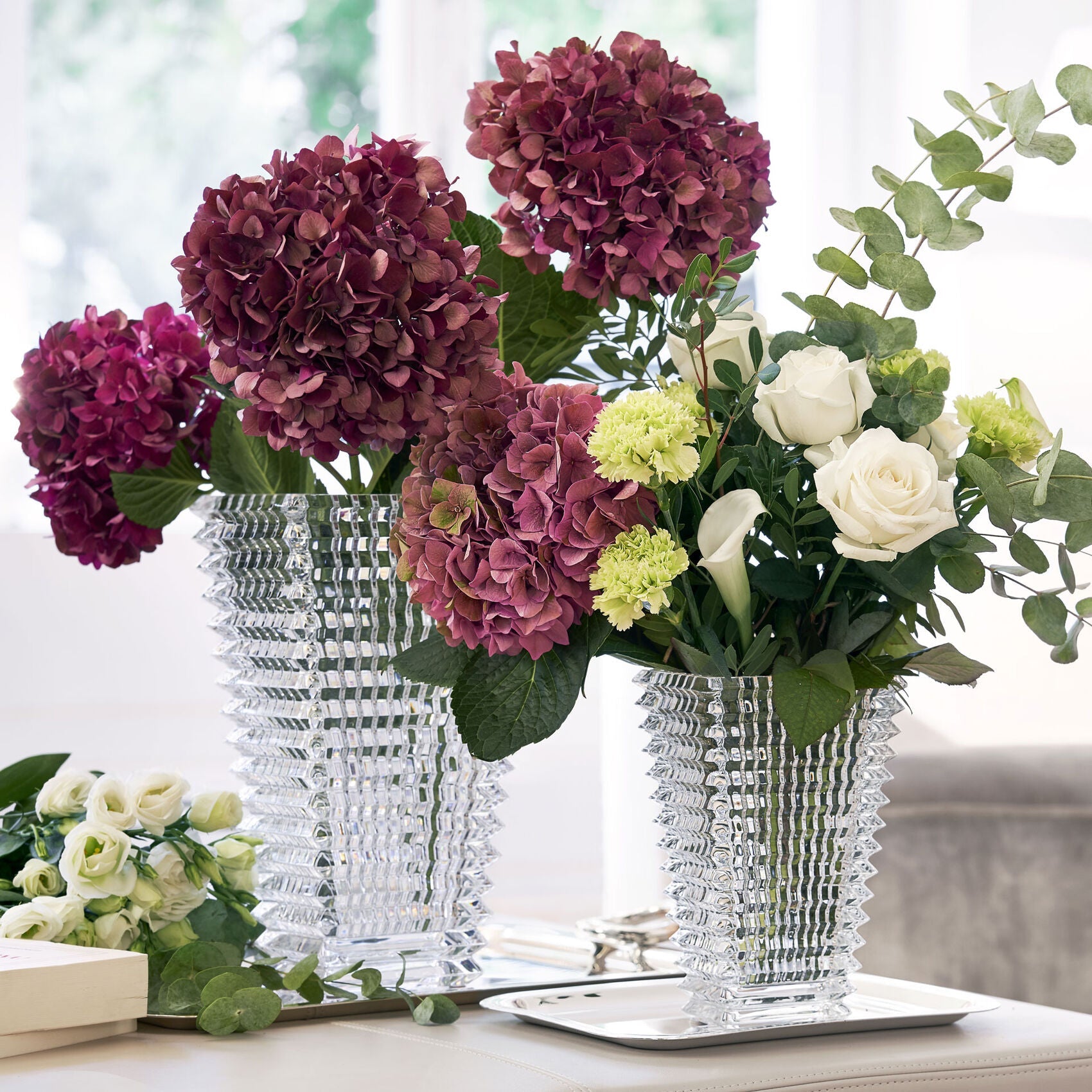 Large Clear Rectangular Eye Vase - Modern Home Decor for Living Room, Bedroom & Office | Glass Flower Vase for Floral Arrangements