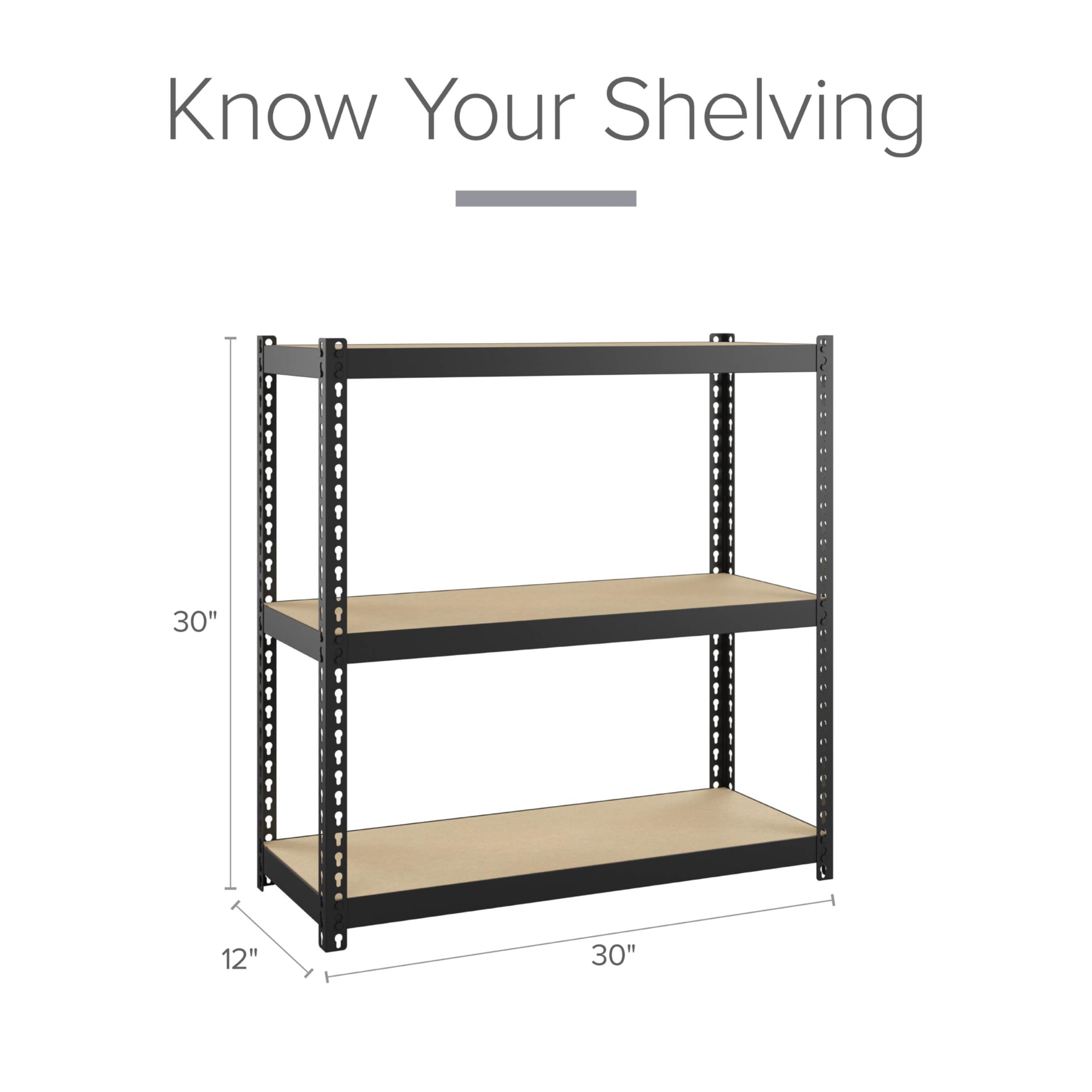 Hirsh Industries 3-Tier Heavy Duty Metal Shelving Unit - 12
