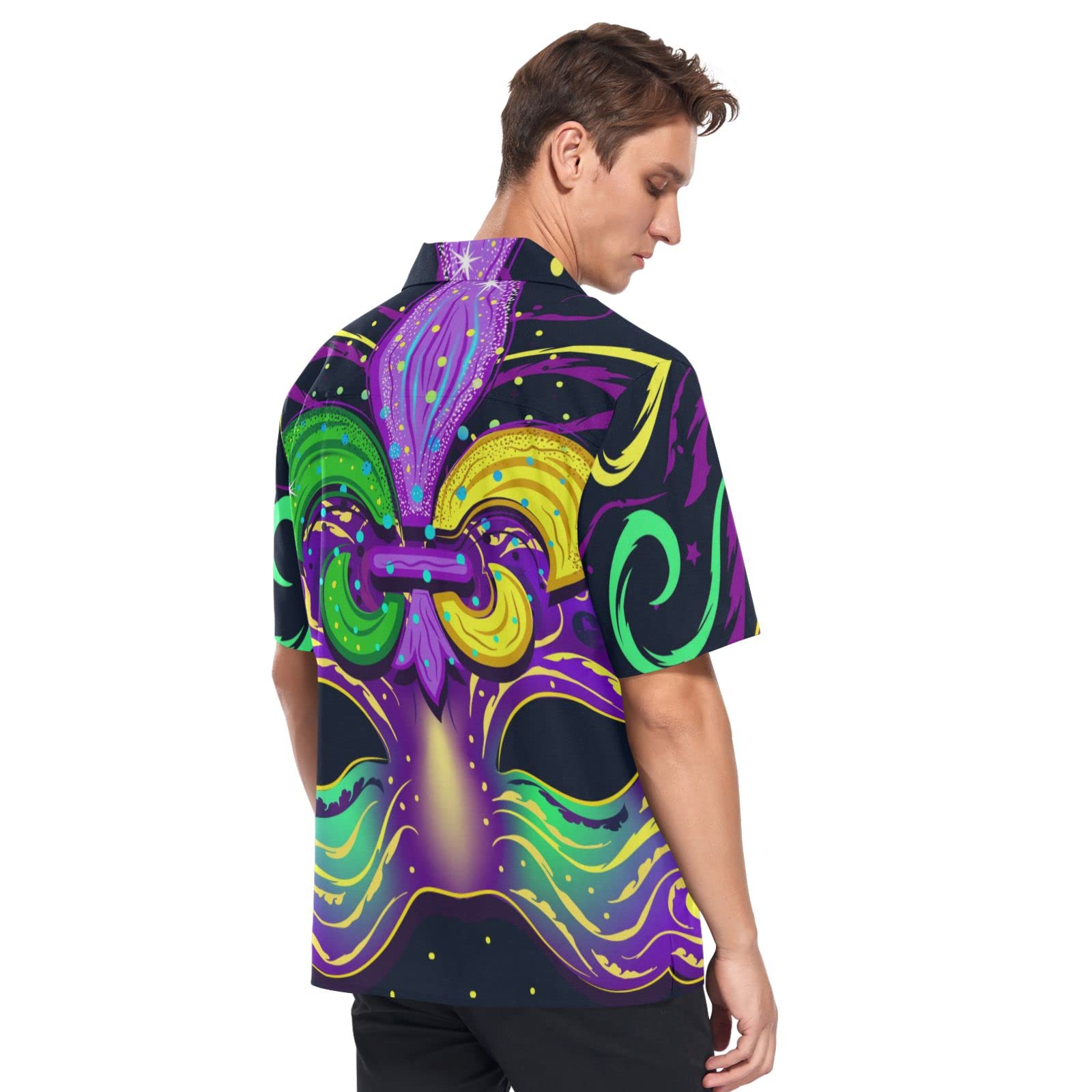 Fisyme Men's Hawaiian Shirt - Loose Fit Short Sleeve Button Down Beach Shirt for Summer Vacation, Luau Party & Tropical Getaway | Casual Aloha Shirt for Men