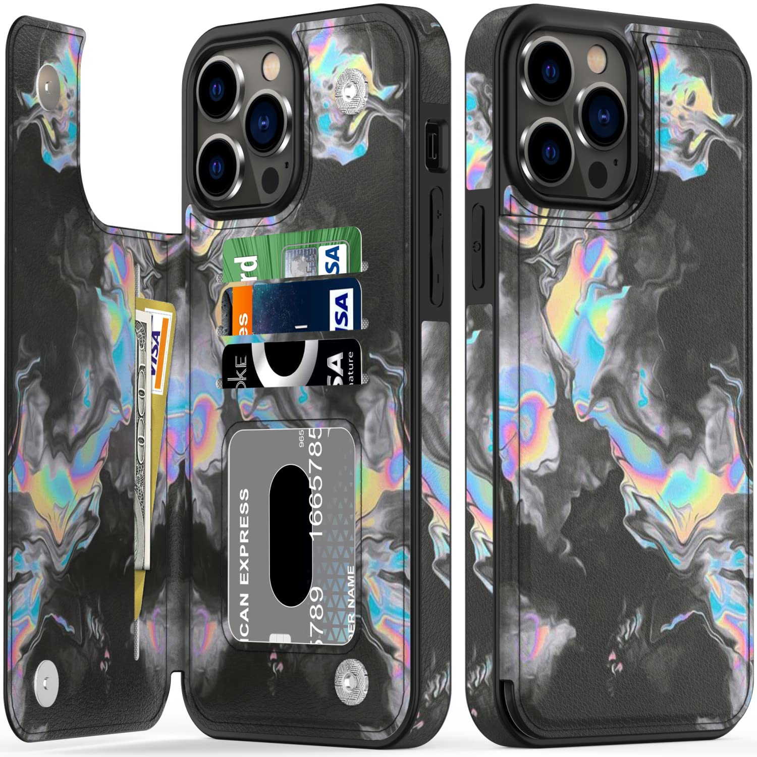 Premium Luxury Flip Folio Leather Wallet Case for iPhone 12 Pro Max 6.7