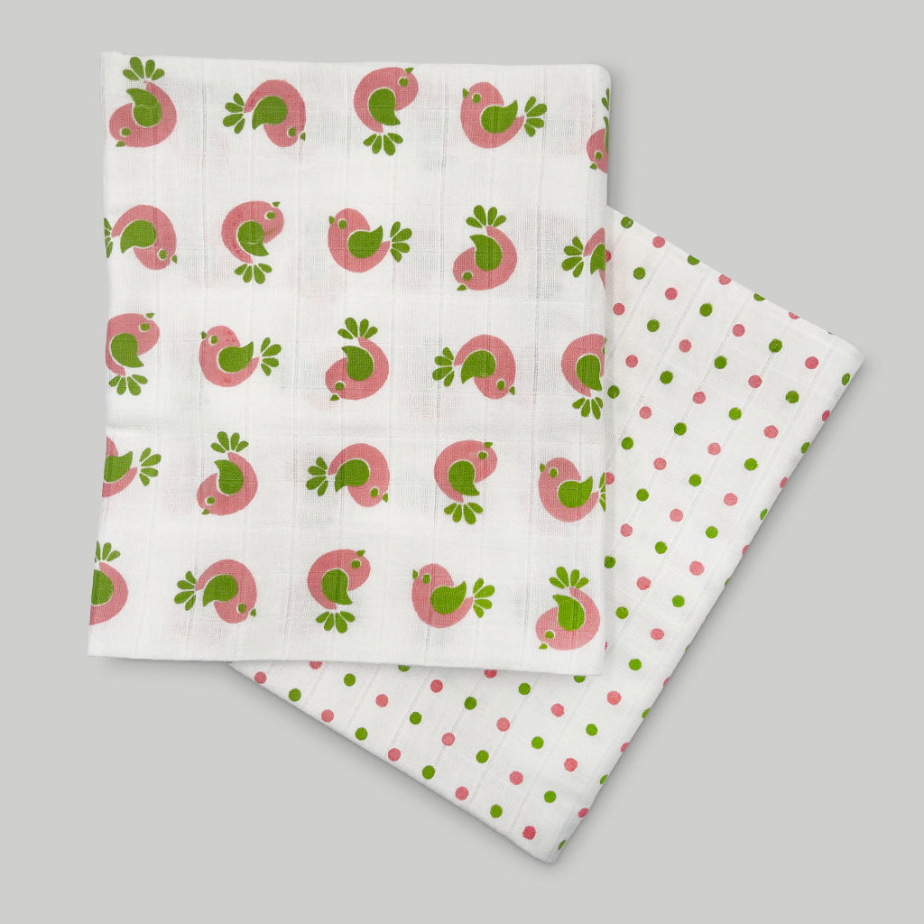 Soft Organic Muslin Swaddle Blankets for Babies - 3-Pack Pink Baby Shower Gift Set | Perfect for Newborn Swaddling, Nursing Cover & Stroller Blanket