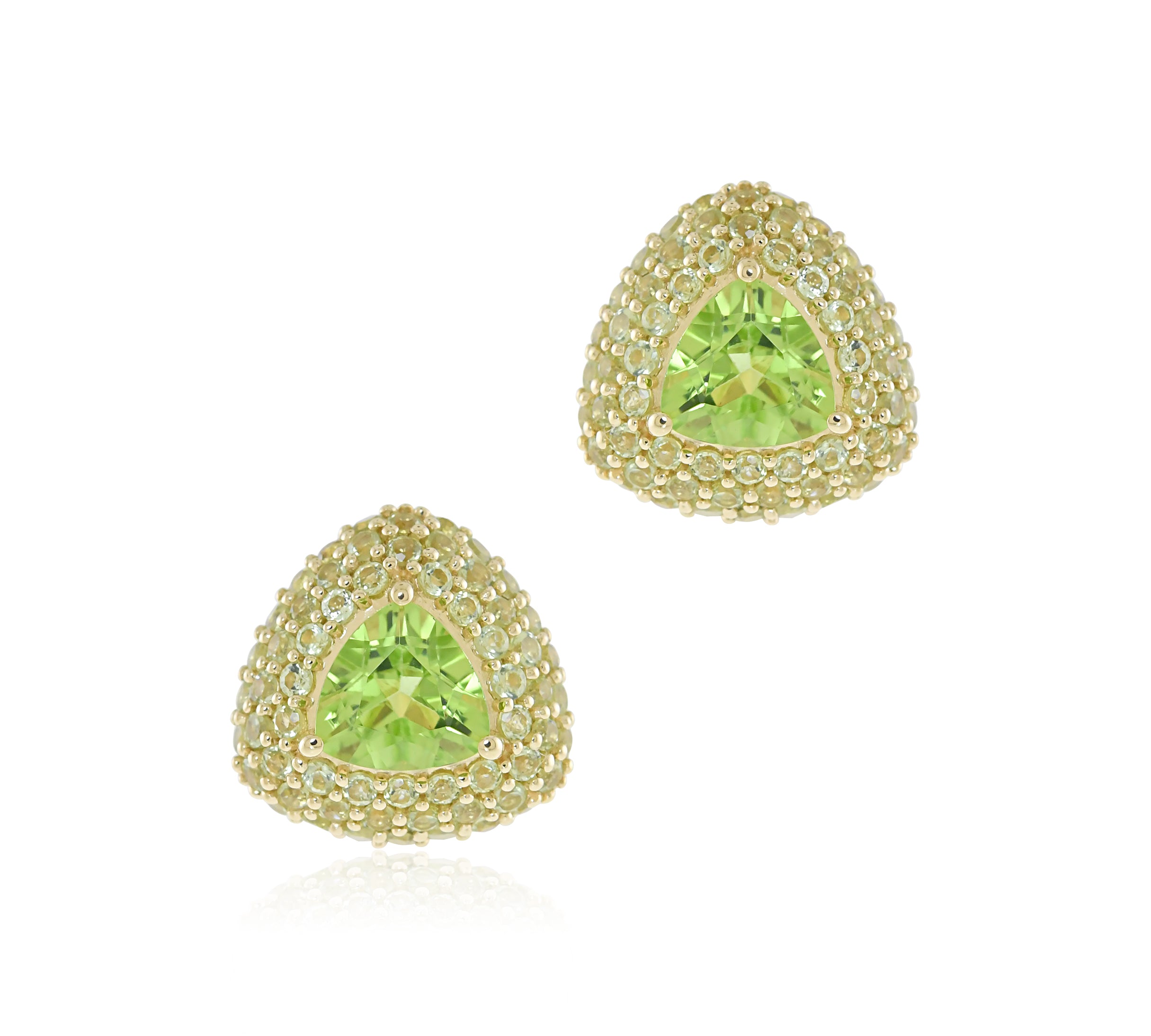 Trillion Stud Earrings in Peridot Green - Dainty Gemstone Earrings for Women, Perfect for Everyday Wear & Special Occasions