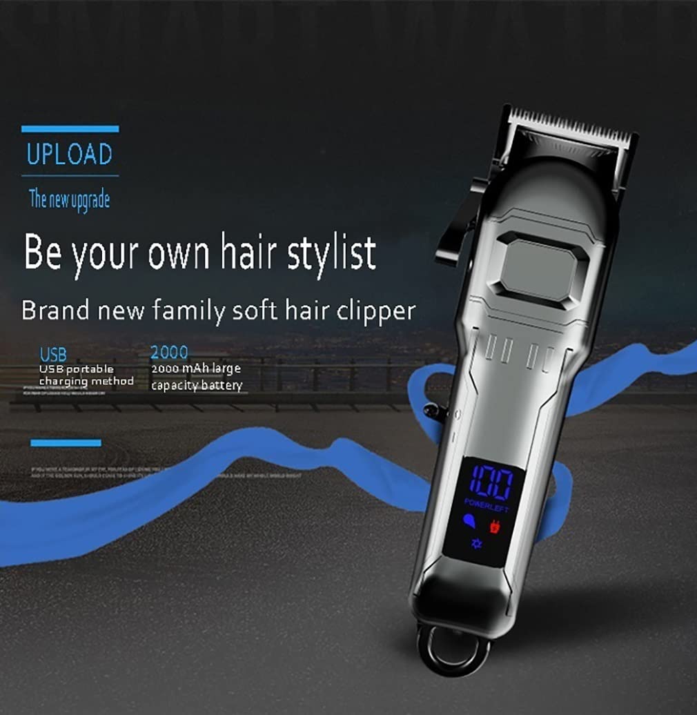 Professional Hair Clippers for Men - Cordless & Corded Rechargeable Hair Trimmer with Digital Display, Adjustable Blade, Powerful Motor - Perfect for Home Barbering, Beard Trimming & DIY Haircuts