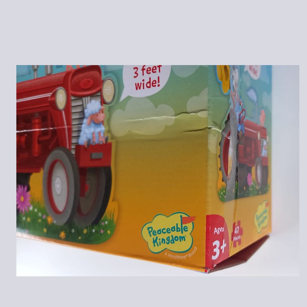 Peaceable Kingdom Shiny Tractor Floor Puzzle for Kids - 24-Piece Educational Farm Toy for Early Learning & Playtime Fun - Perfect for Preschoolers' Cognitive Development & Family Game Night