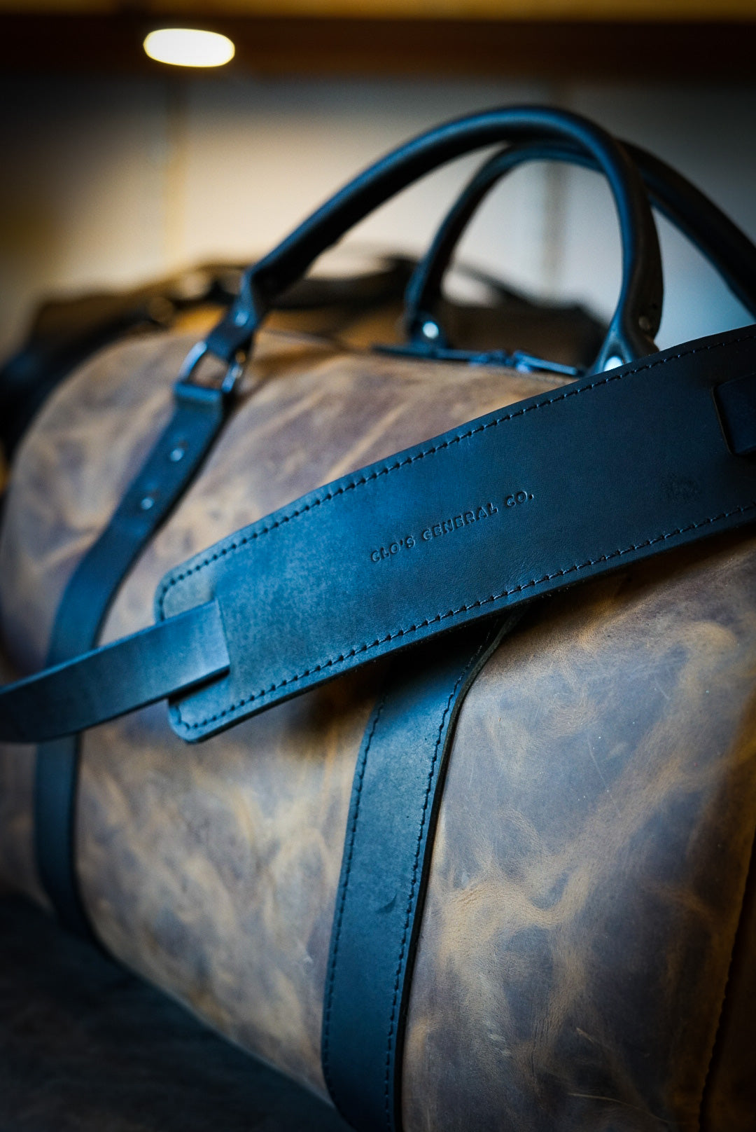 Premium Overnight Duffle Bag - Tobacco Brown with Flat Black Accents - Perfect for Travel, Gym & Weekend Getaways