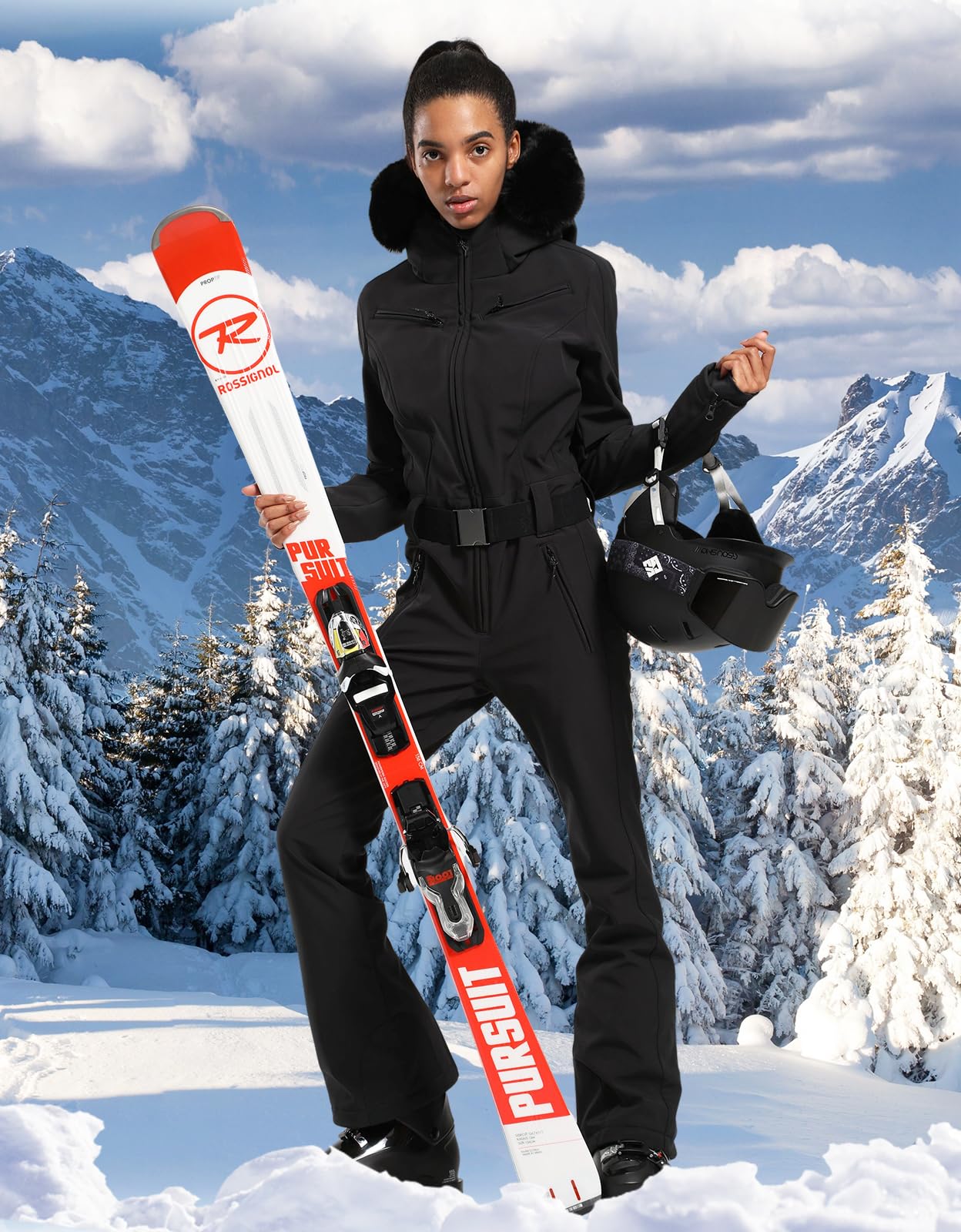 IMPHUT Women's One Piece Ski Suit - Waterproof & Windproof Snowsuit with Insulation for Skiing & Winter Sports | Perfect for Ski Resorts, Snowboarding & Cold Weather Activities