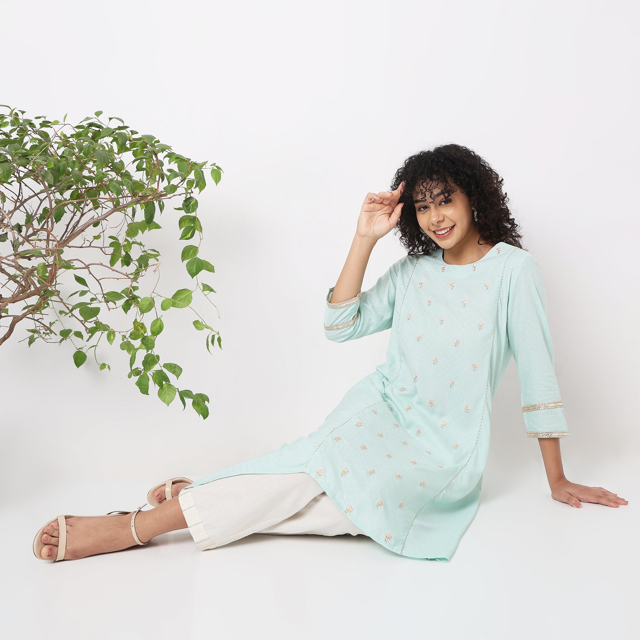 Flare Fit Embroidered Kurta for Women | Traditional Indian Tunic Top | Elegant Ethnic Wear for Festivals, Weddings & Special Occasions