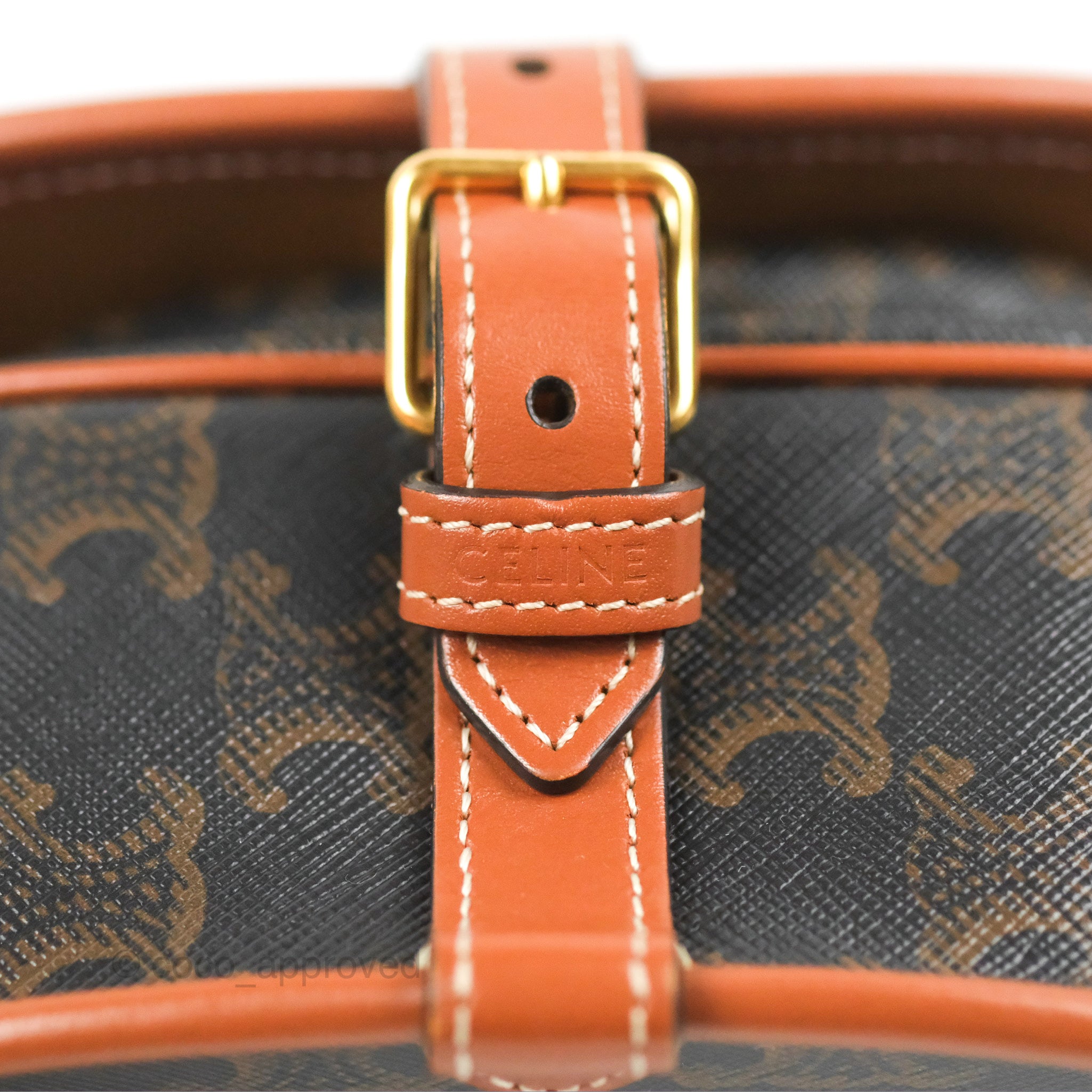 Celine Medium Triomphe Canvas Folco Bag in Tan - Luxury Crossbody Handbag for Women, Perfect for Work, Travel & Everyday Use
