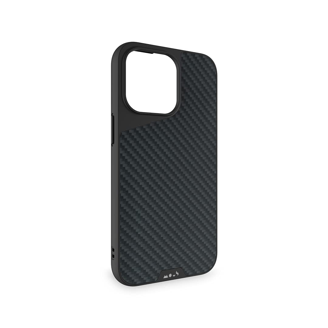 Premium Carbon Fiber iPhone 13 Pro Case - Mous Limitless 4.0 Protective Cover with Aramid Fiber & MagSafe Compatibility - Slim Durable Phone Case for Work, Travel & Outdoor Activities