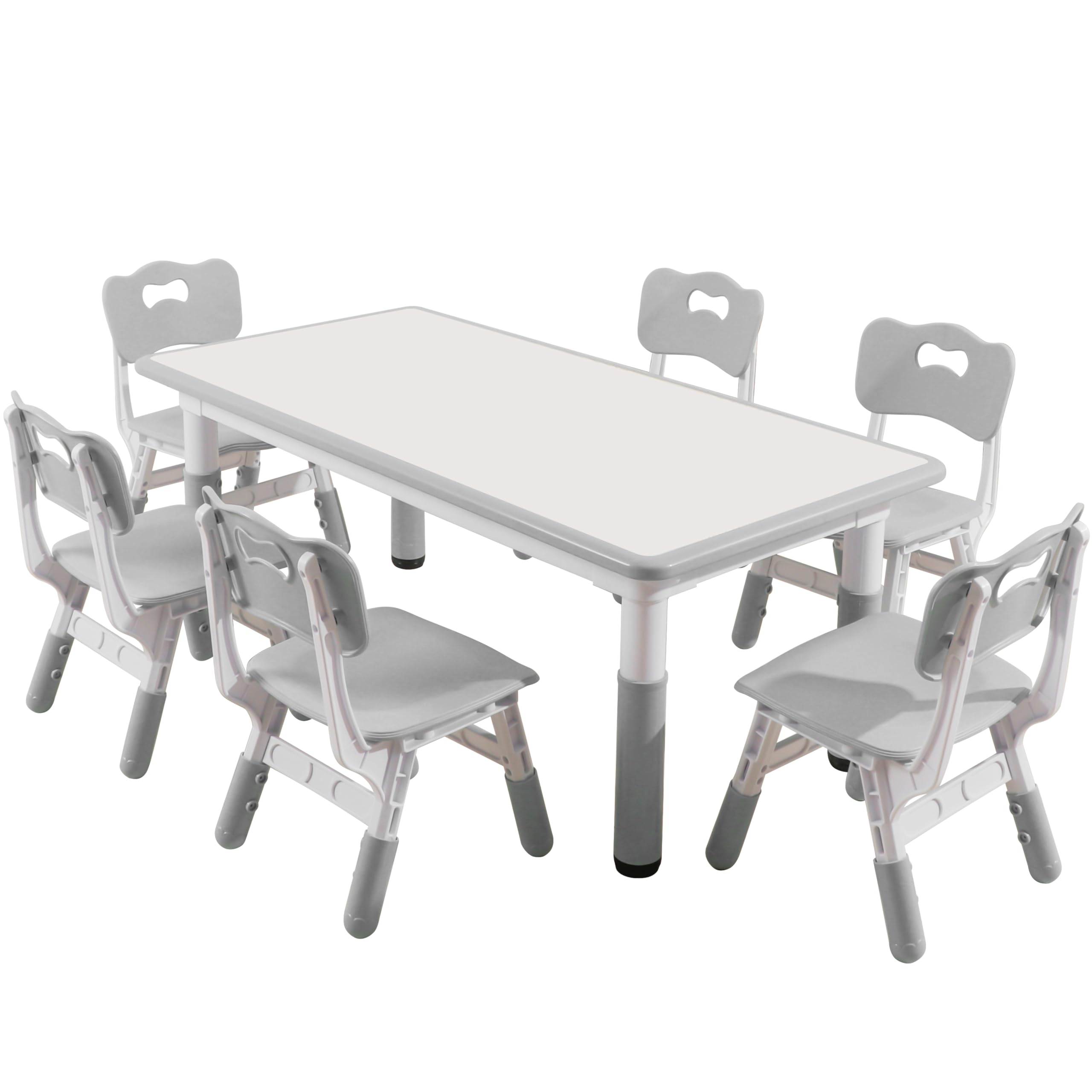 6-Piece Kids Table and Chairs Set for Toddlers to 8 Years Old - Includes 4 Leg Covers & 12 Color Pens | Perfect for Playroom, Preschool Learning, Arts & Crafts Activities