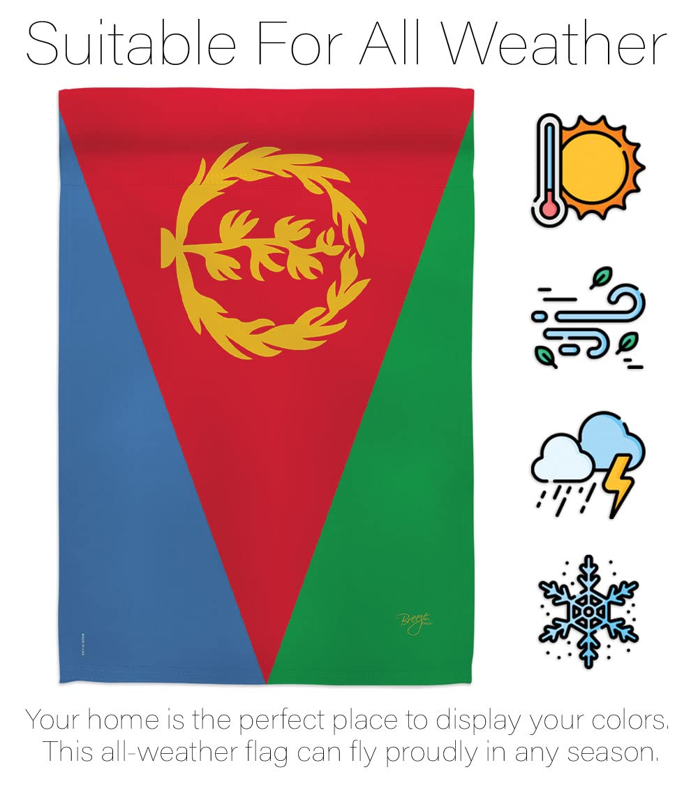 Eritrea National Flag Set 28x40in w/Pole for Home & Garden Decor