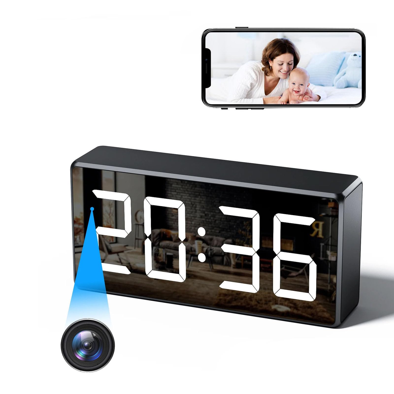 FKINGLRK 4K WiFi Security Camera with Night Vision - 1080P HD Home Surveillance System, Remote Monitoring, Motion Detection & Alarm for Indoor/Outdoor Use - Perfect for Baby Monitor, Pet Camera, Office & Home Security