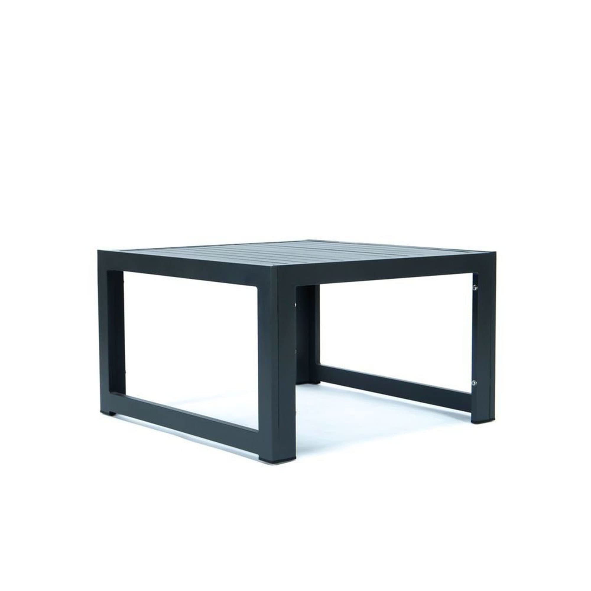 LeisureMod Chelsea Modern Aluminum Outdoor Patio Coffee Table - Weather-Resistant Black Metal Side Table for Garden, Poolside & Backyard Decor