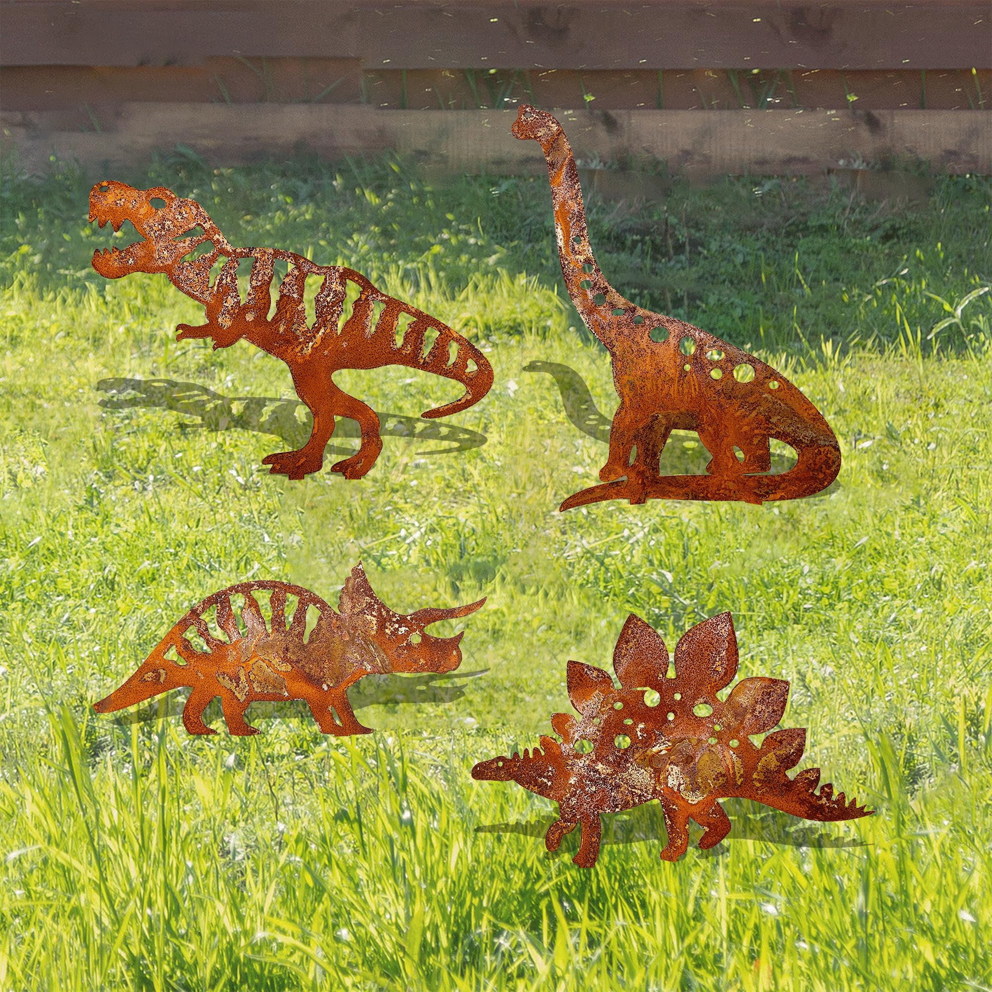 Dinosaur Garden Statues & Lawn Decor - Outdoor Dinosaur Yard Art for Garden, Patio & Landscape - Perfect Gift for Dinosaur Lovers & Jurassic Theme Party Decorations