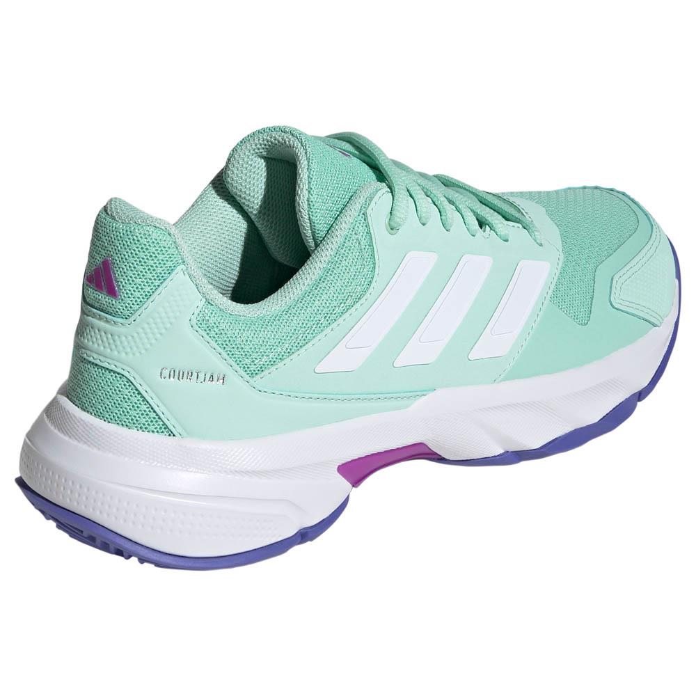 Adidas Women's CourtJam Control 3 Tennis Shoes - Semi Flash Aqua/White - Perfect for Casual Wear & Court Performance